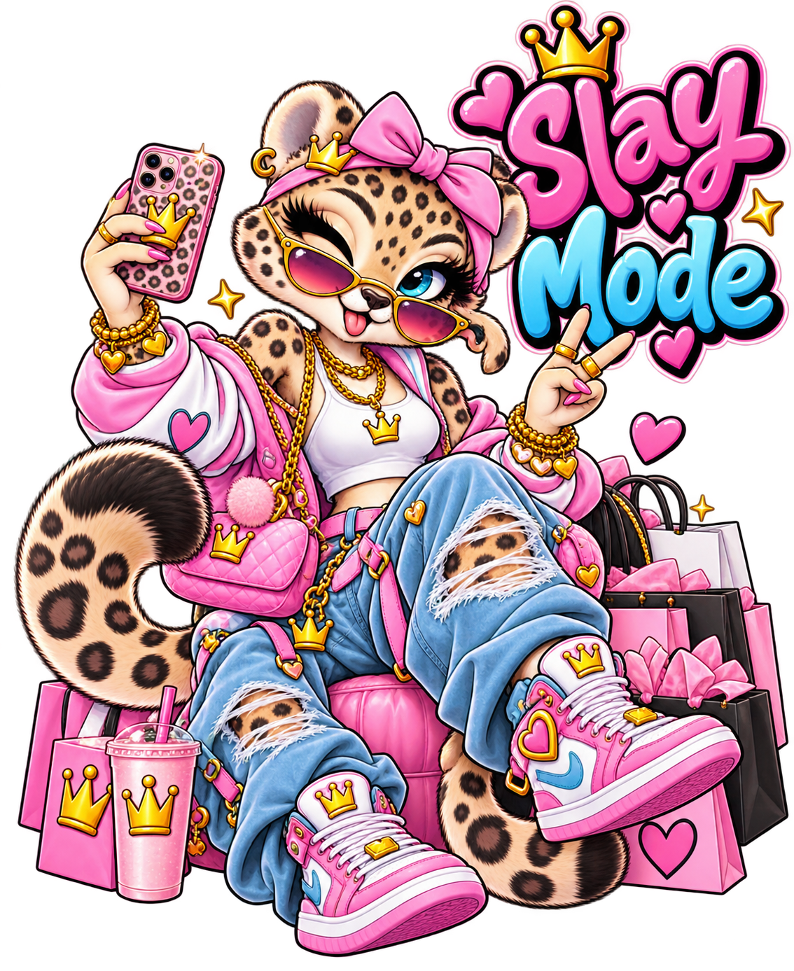 Cute Kawaii Legit Lit Leopard