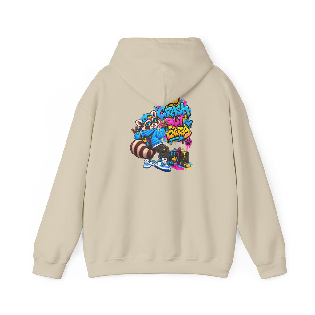 Raccoon Street Art Hoodie – 'Bright Energy' Graffiti Graphic Sweatshirt