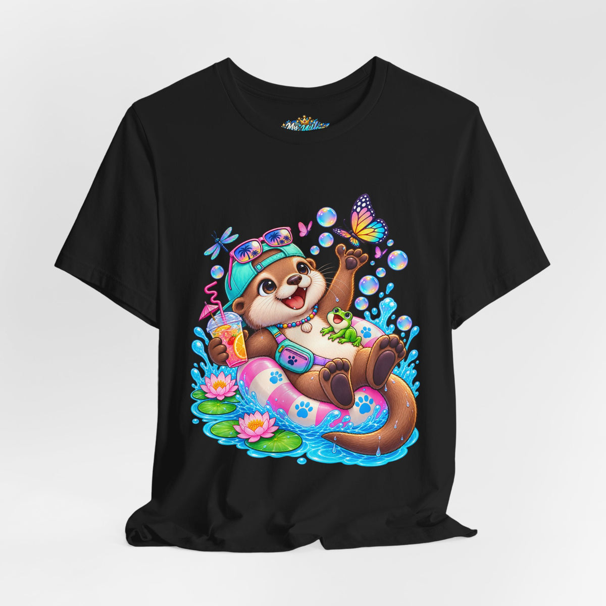 Otter Floatie T-Shirt — Cute Summer Otter with Butterfly Tee