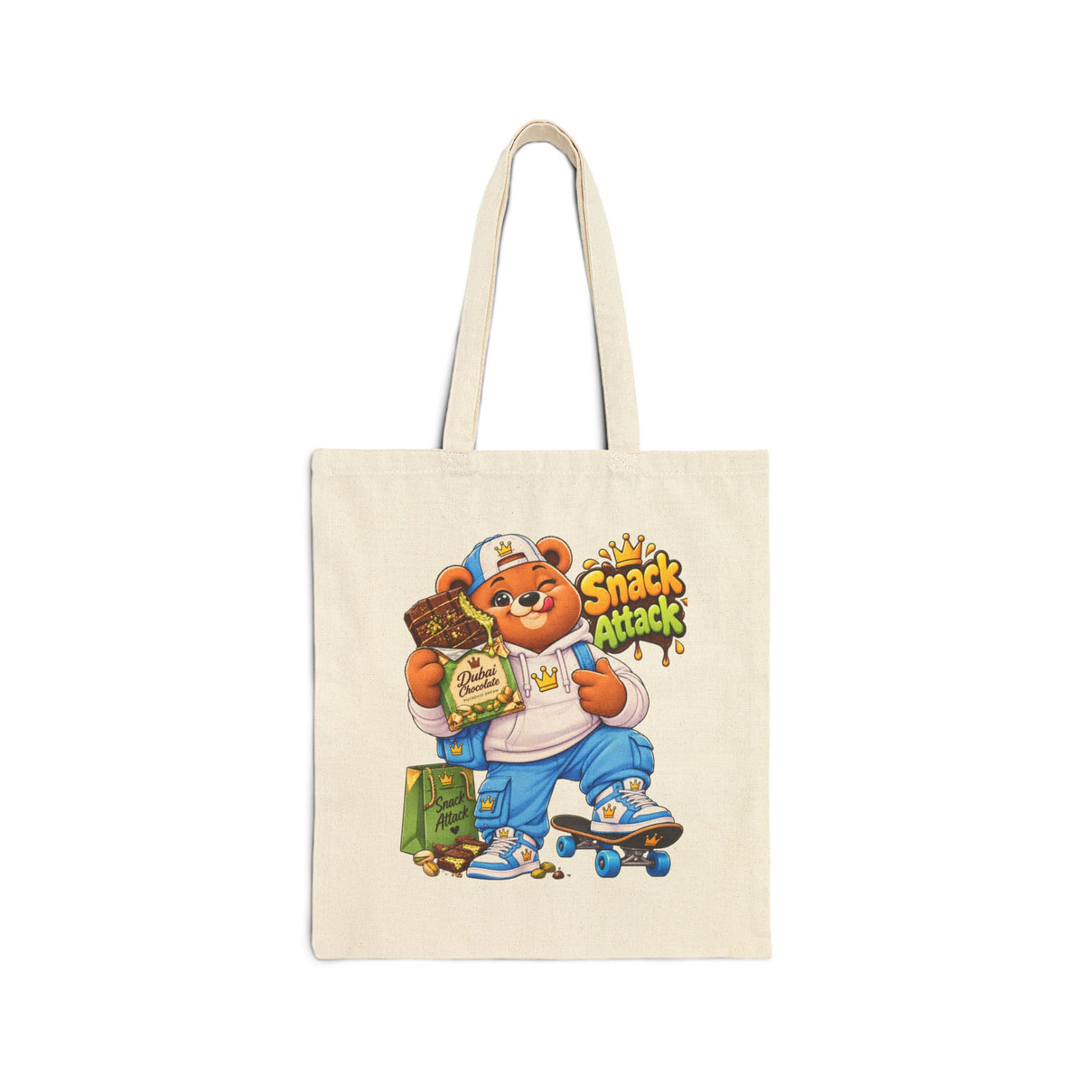 Mochie The Foodie 'Snack Attack' Cotton Canvas Tote