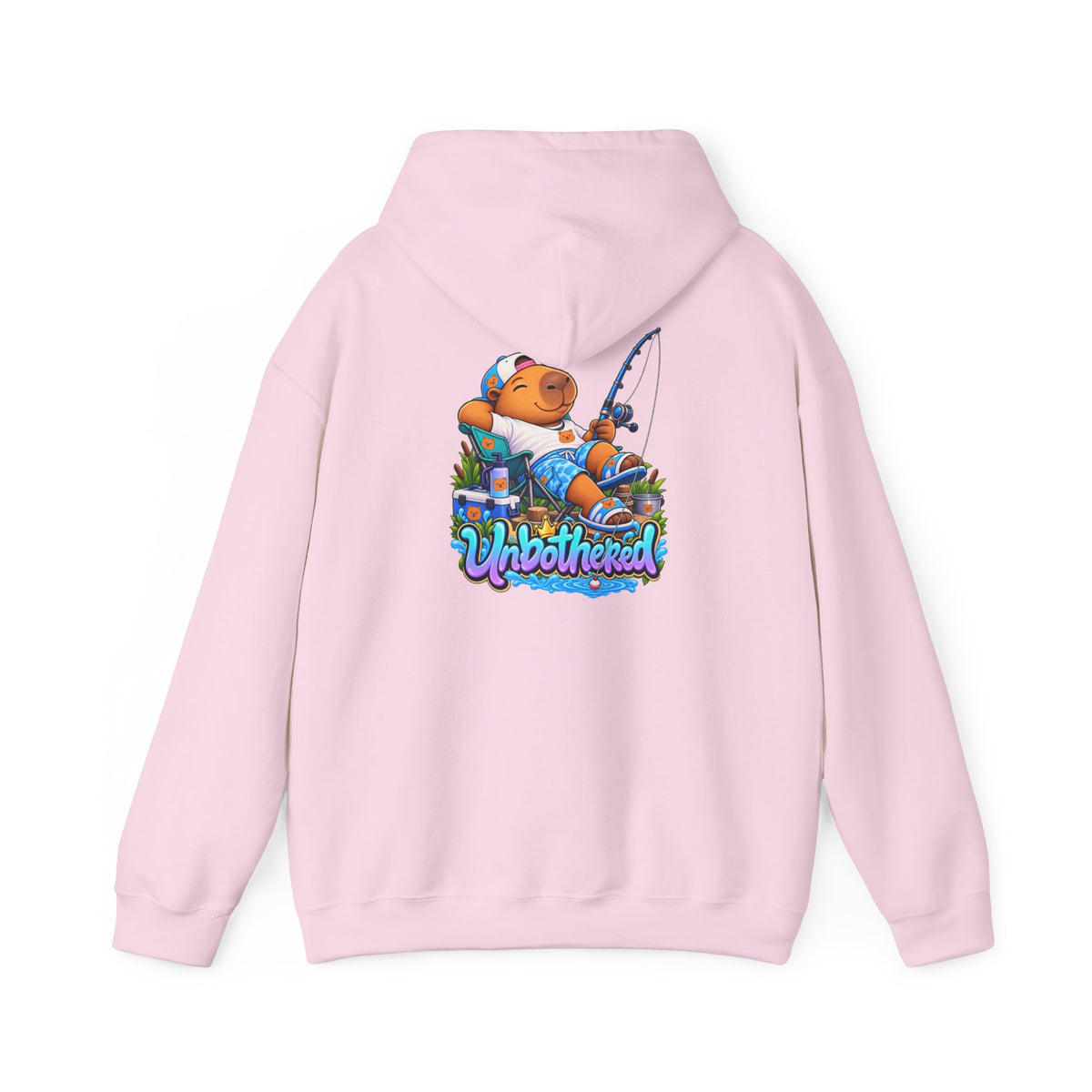 Relaxing Unbothered Capybara Hoodie – Chill Vibes Graphic Sweatshirt