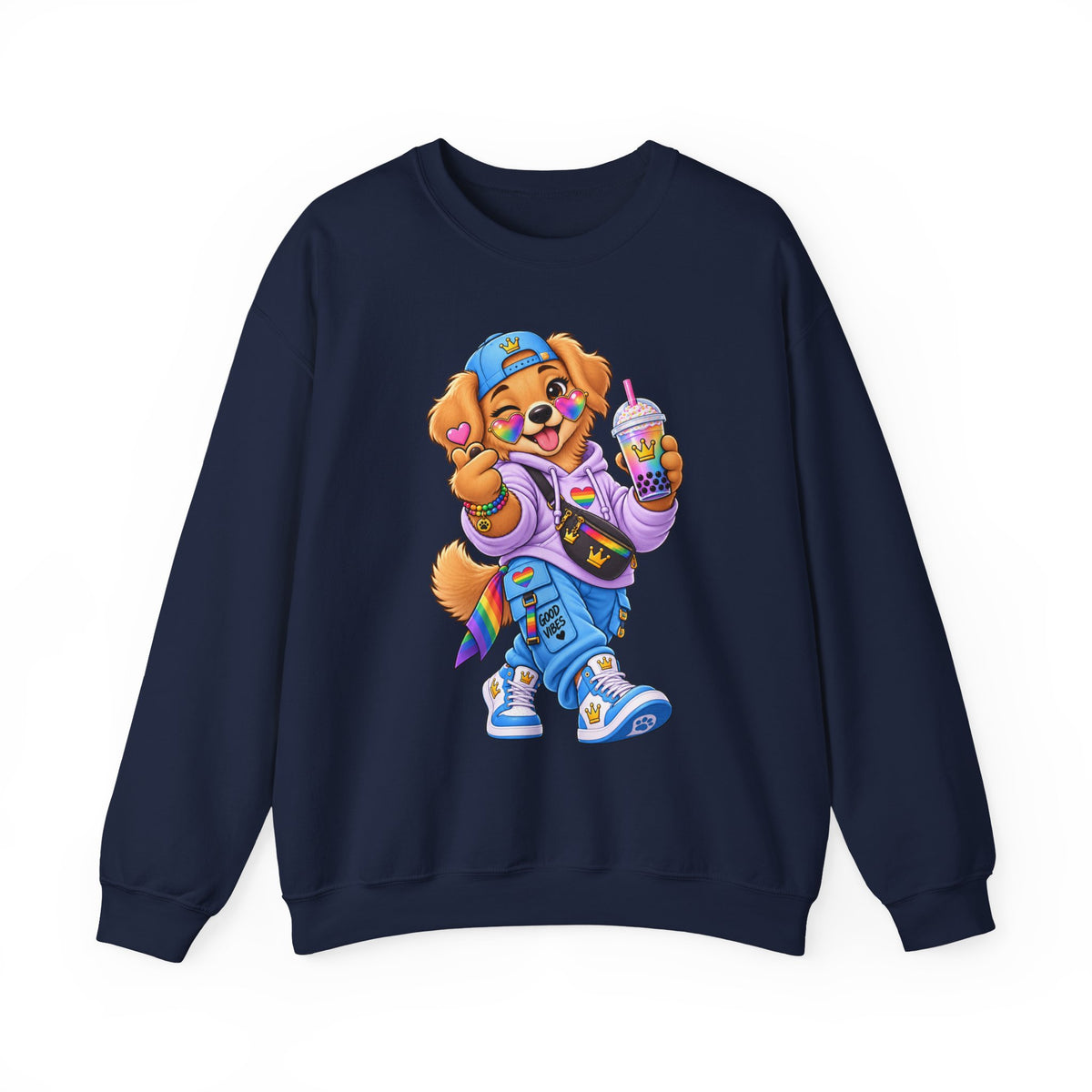 Cute Big Personality Hip-Hop Dog Crewneck Sweatshirt