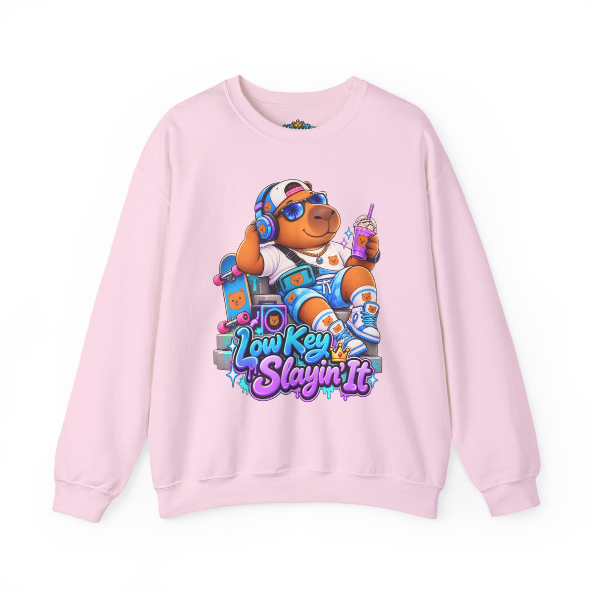 Sonny Capybara Graphic Sweatshirt — "Low Key Slayin' It"