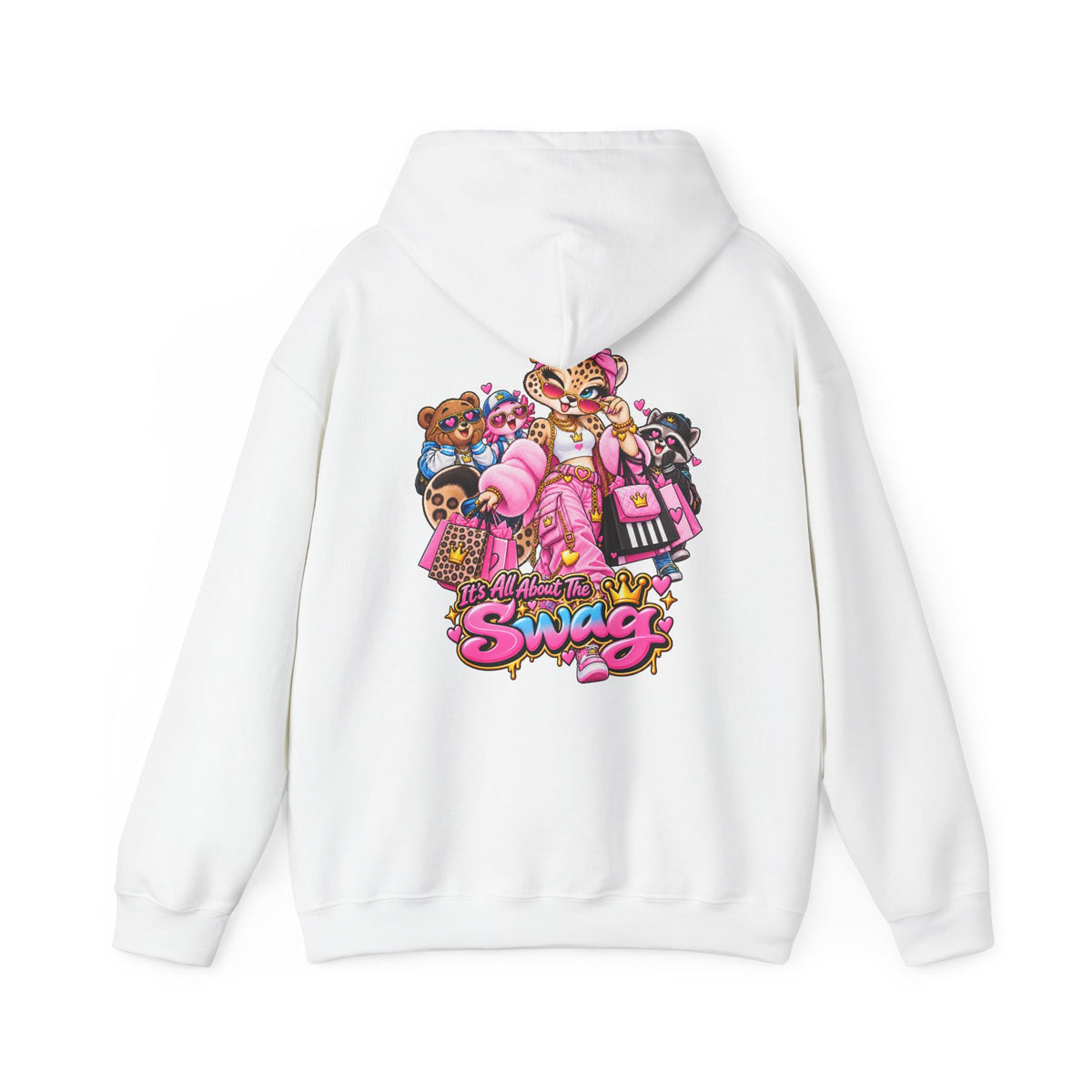 Pink Leopard Swag Hoodie — Cute Kawaii Animal Graphic Pullover