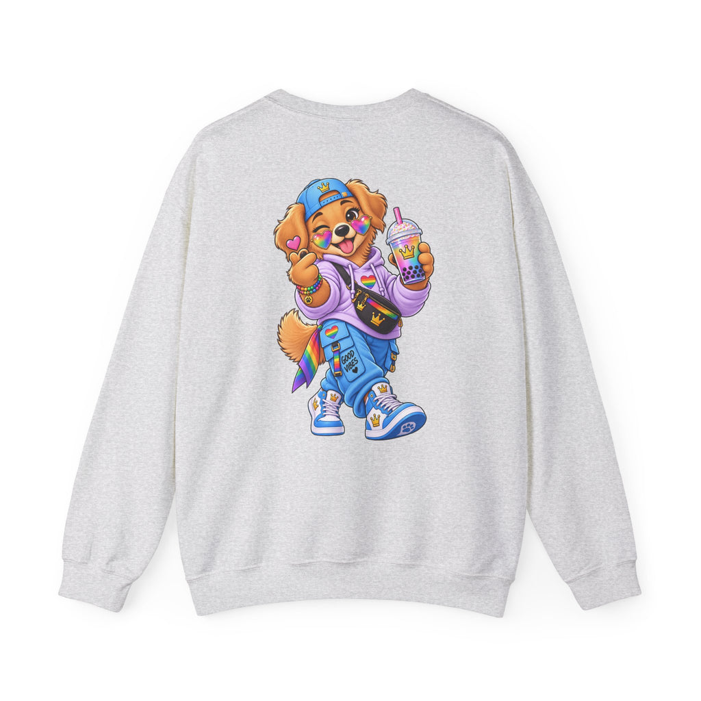 Graphic Sweatshirt — 'My Wildsona' Cute Colorful Dog with Big Personality Character Crewneck