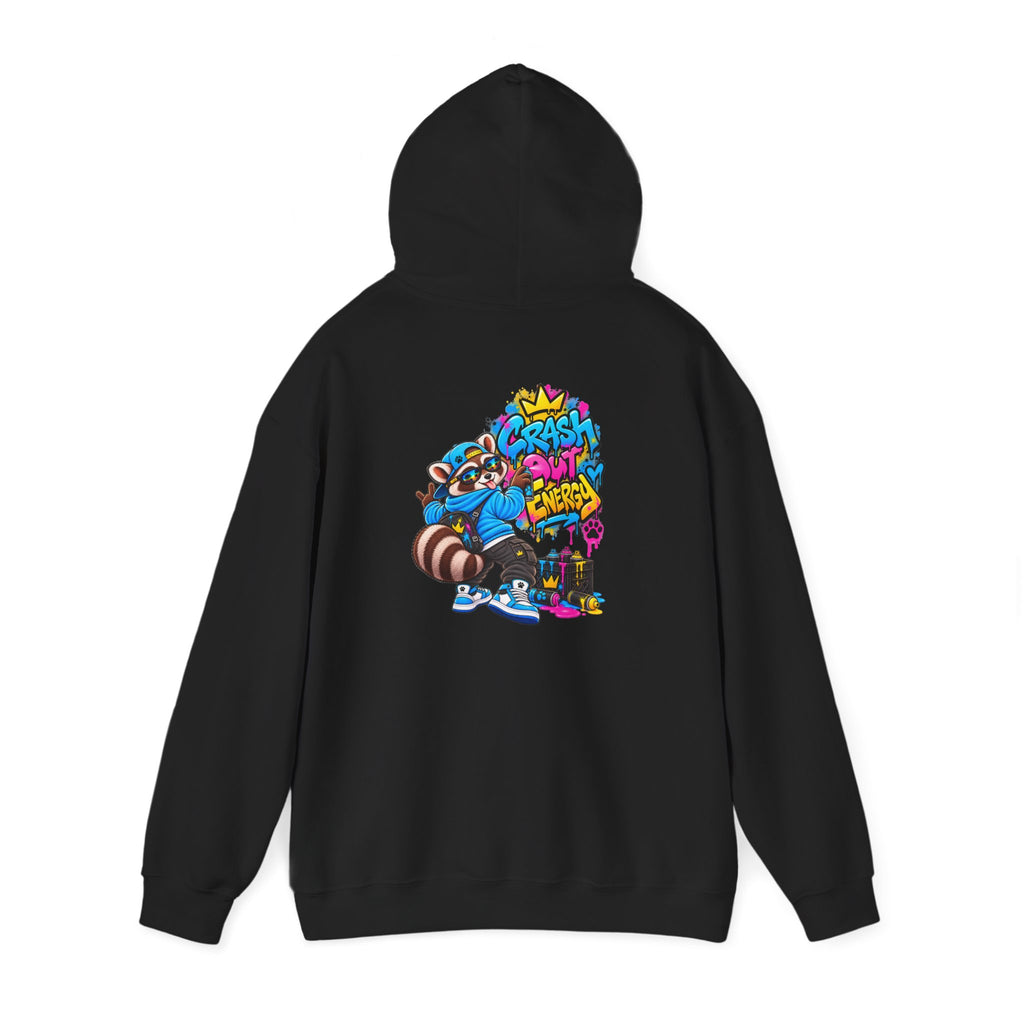 Raccoon Street Art Hoodie – 'Bright Energy' Graffiti Graphic Sweatshirt
