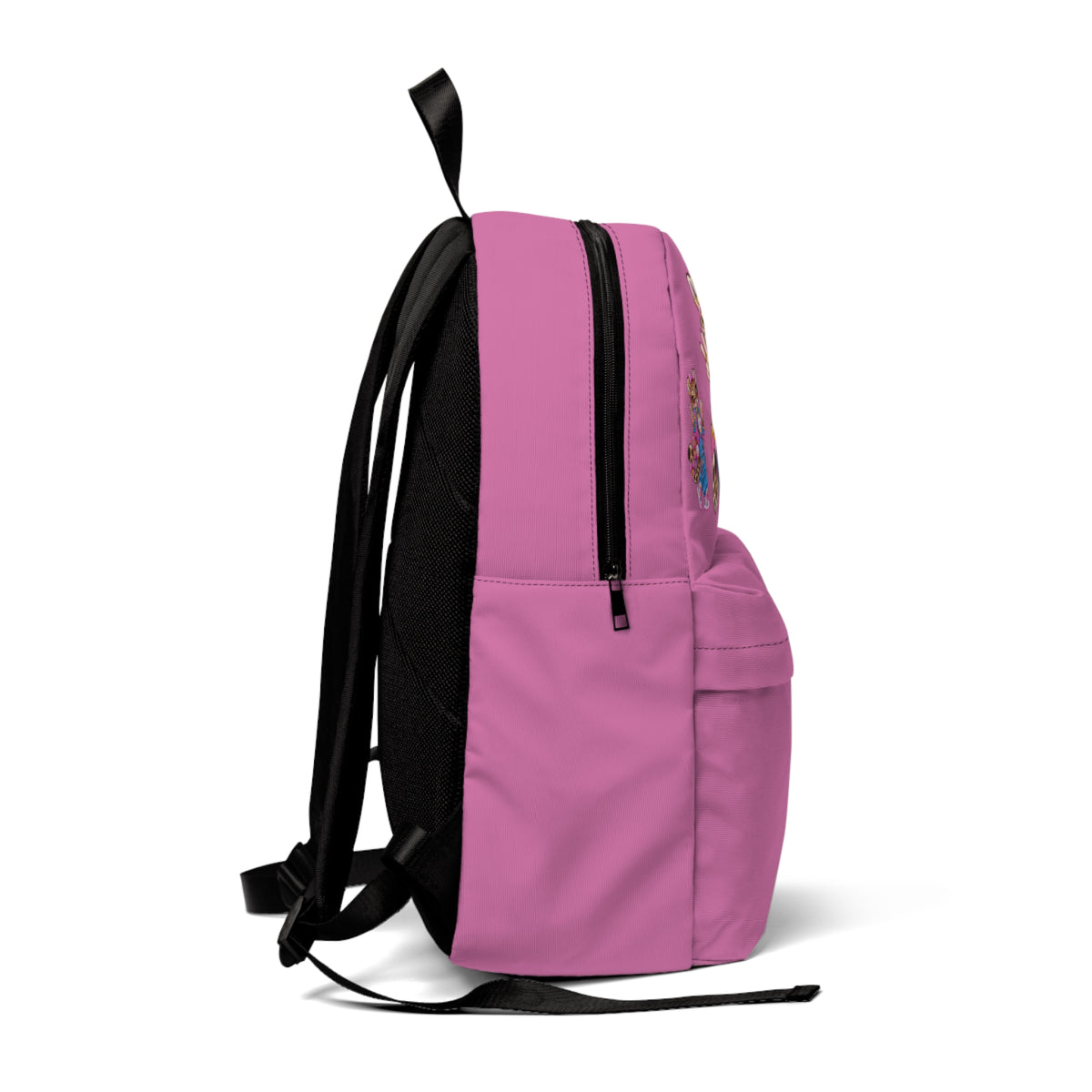 Pink Cartoon Animal Squad Backpack - "Swag" Graphic School Bookbag