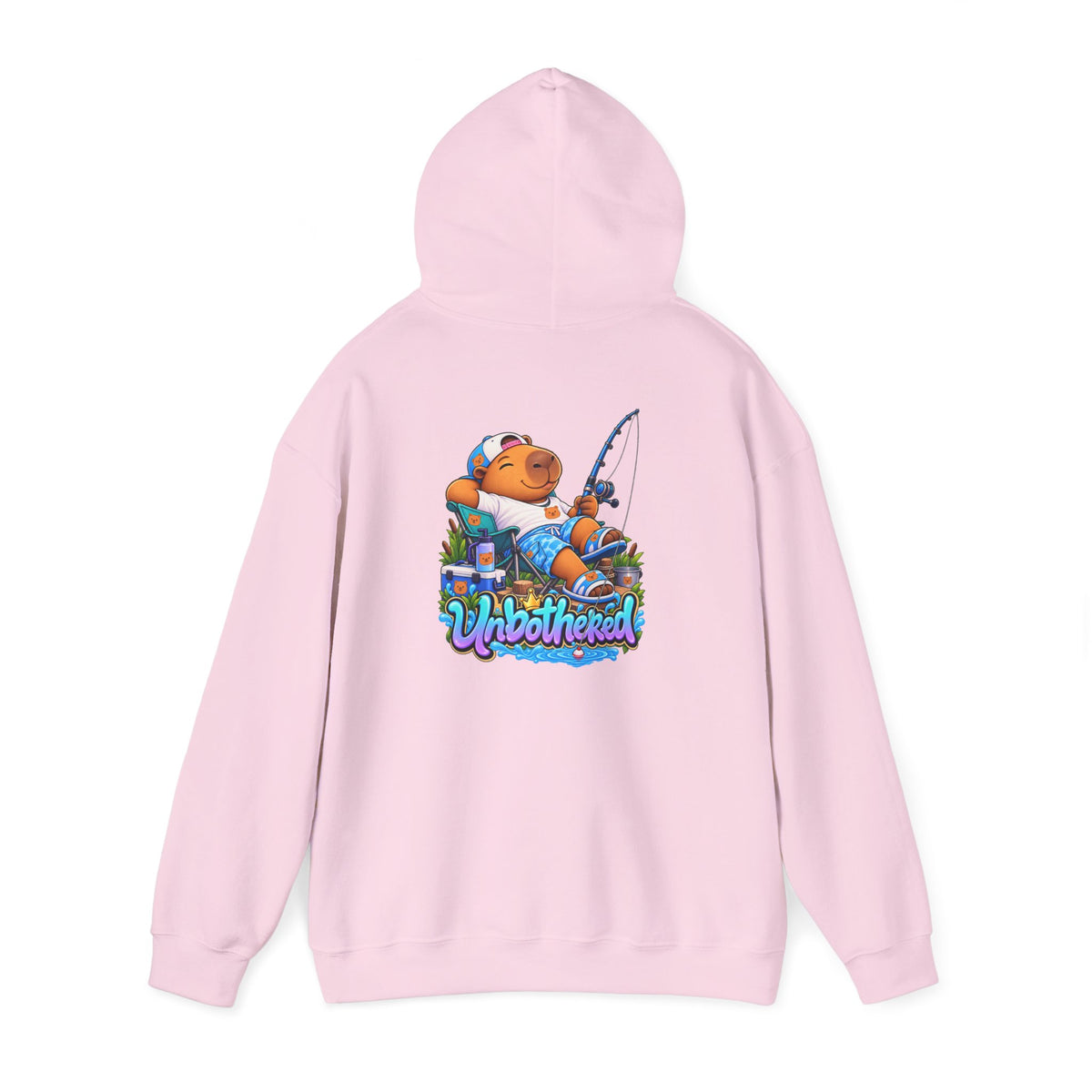 Relaxing Unbothered Capybara Hoodie – Chill Vibes Graphic Sweatshirt