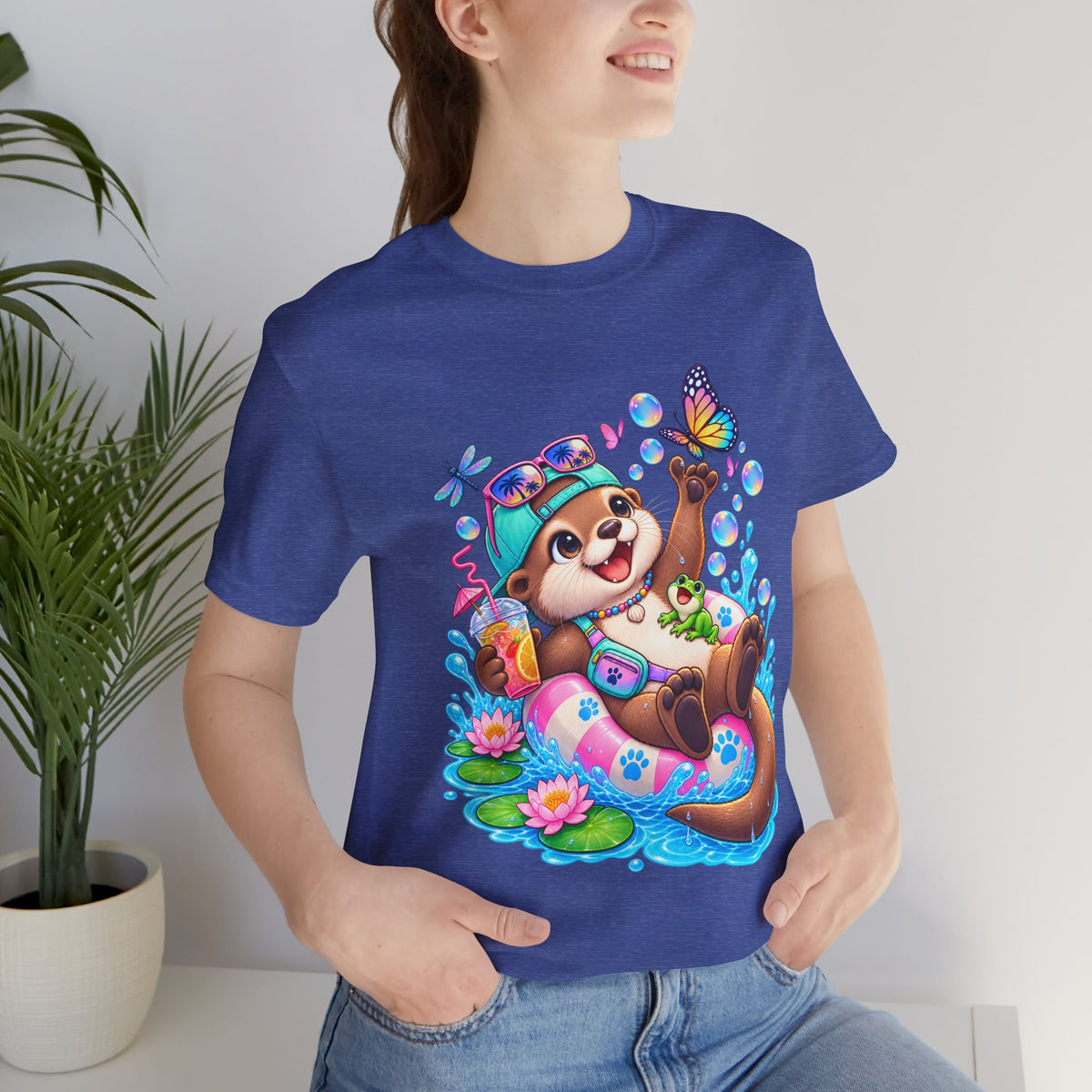 Otter Floatie T-Shirt — Cute Summer Otter with Butterfly Tee