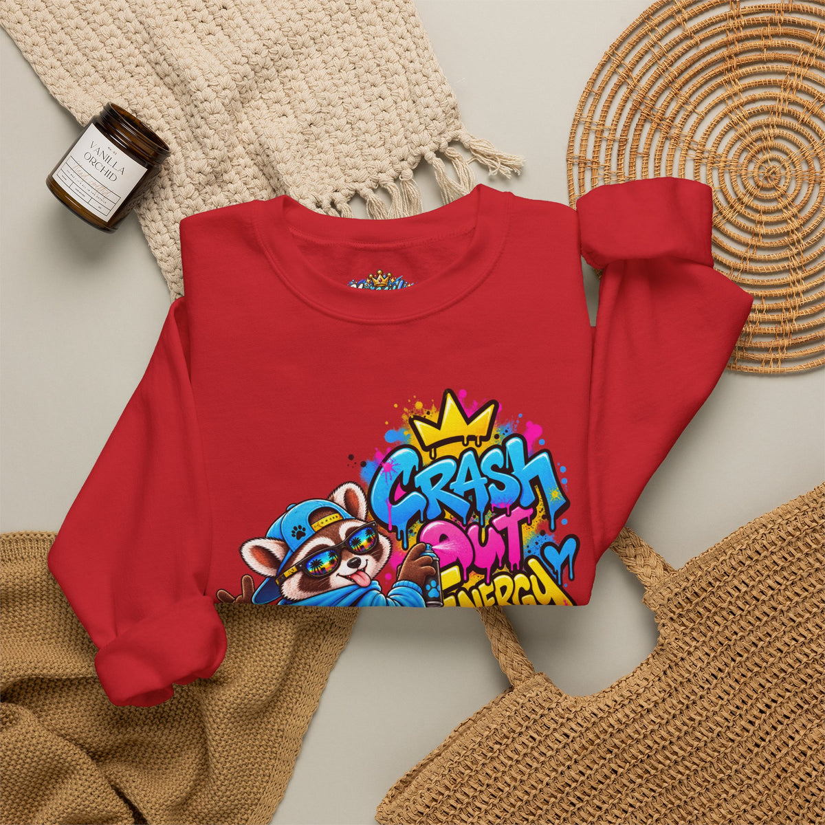 Crash Out Energy Crewneck Sweatshirt — Urban Raccoon Streetwear