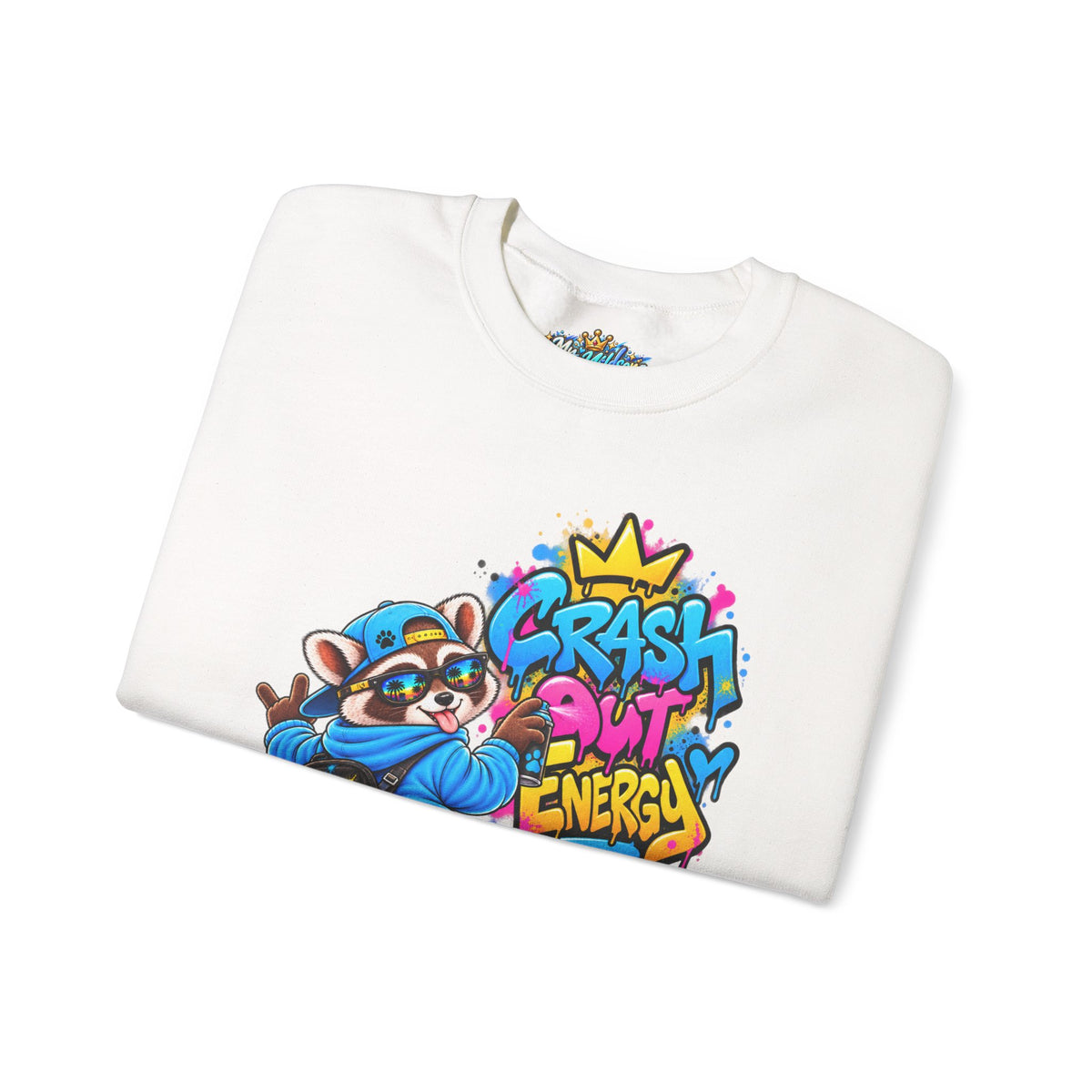Crash Out Energy Crewneck Sweatshirt — Urban Raccoon Streetwear