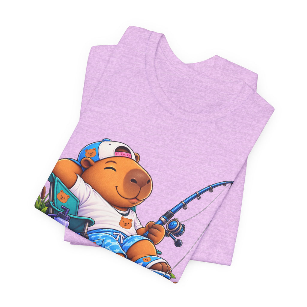 Unbothered Fishing Capybara Tee — Relaxed Vacation Vibes Graphic T-Shirt