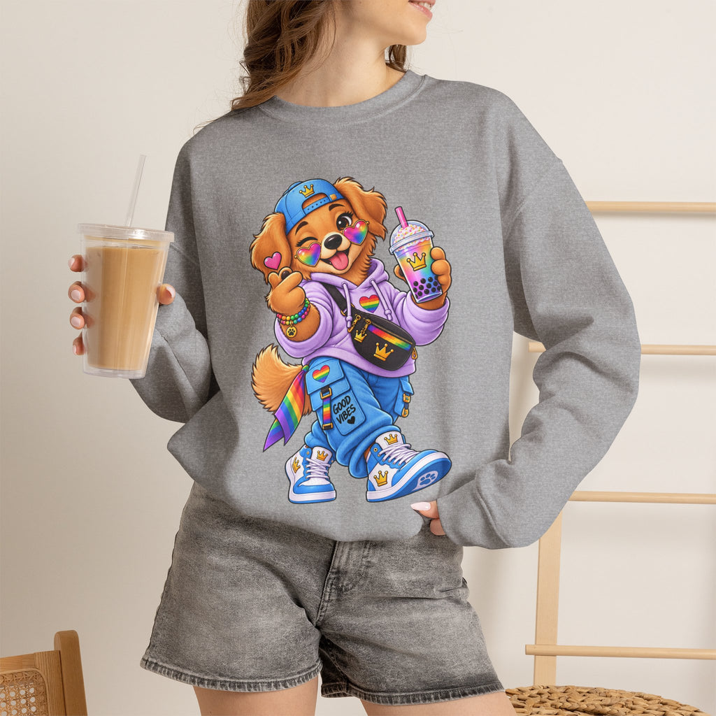 Cute Big Personality Hip-Hop Dog Crewneck Sweatshirt