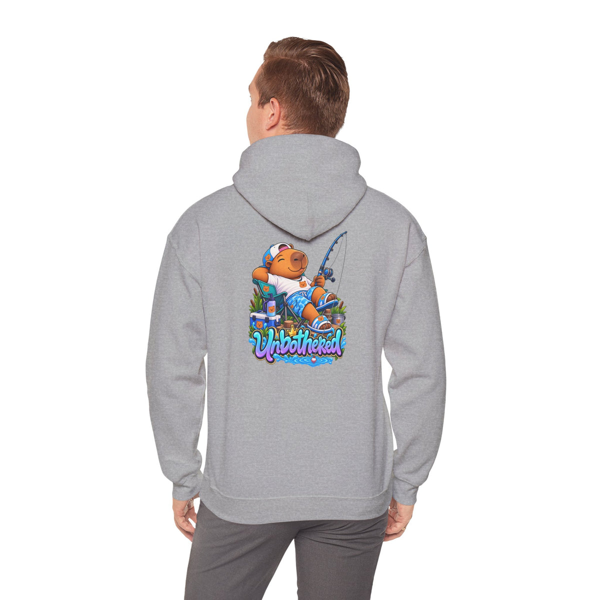 Relaxing Unbothered Capybara Hoodie – Chill Vibes Graphic Sweatshirt