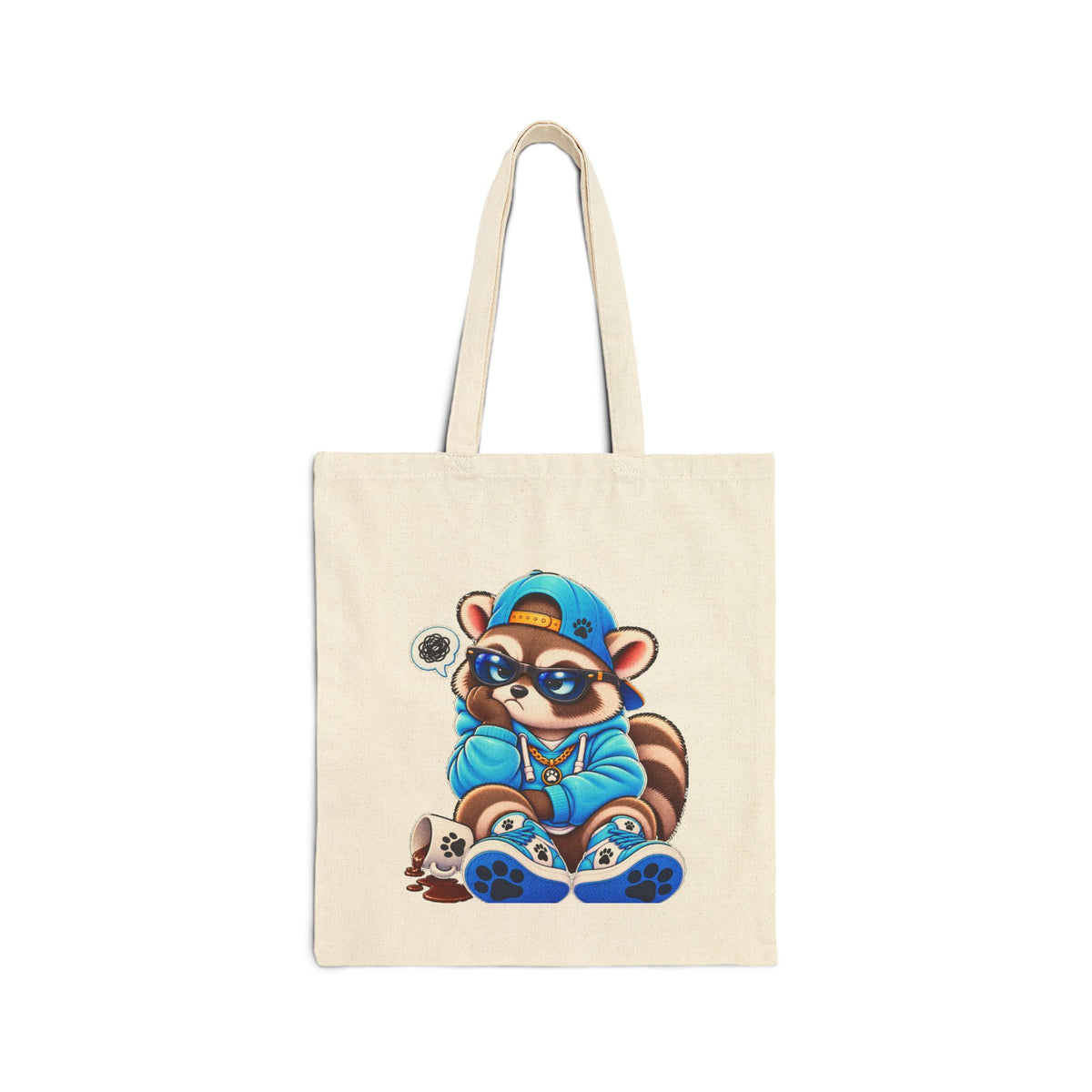 Remy Raccoon - Spilled Coffee Graphic Cotton Shopping Tote