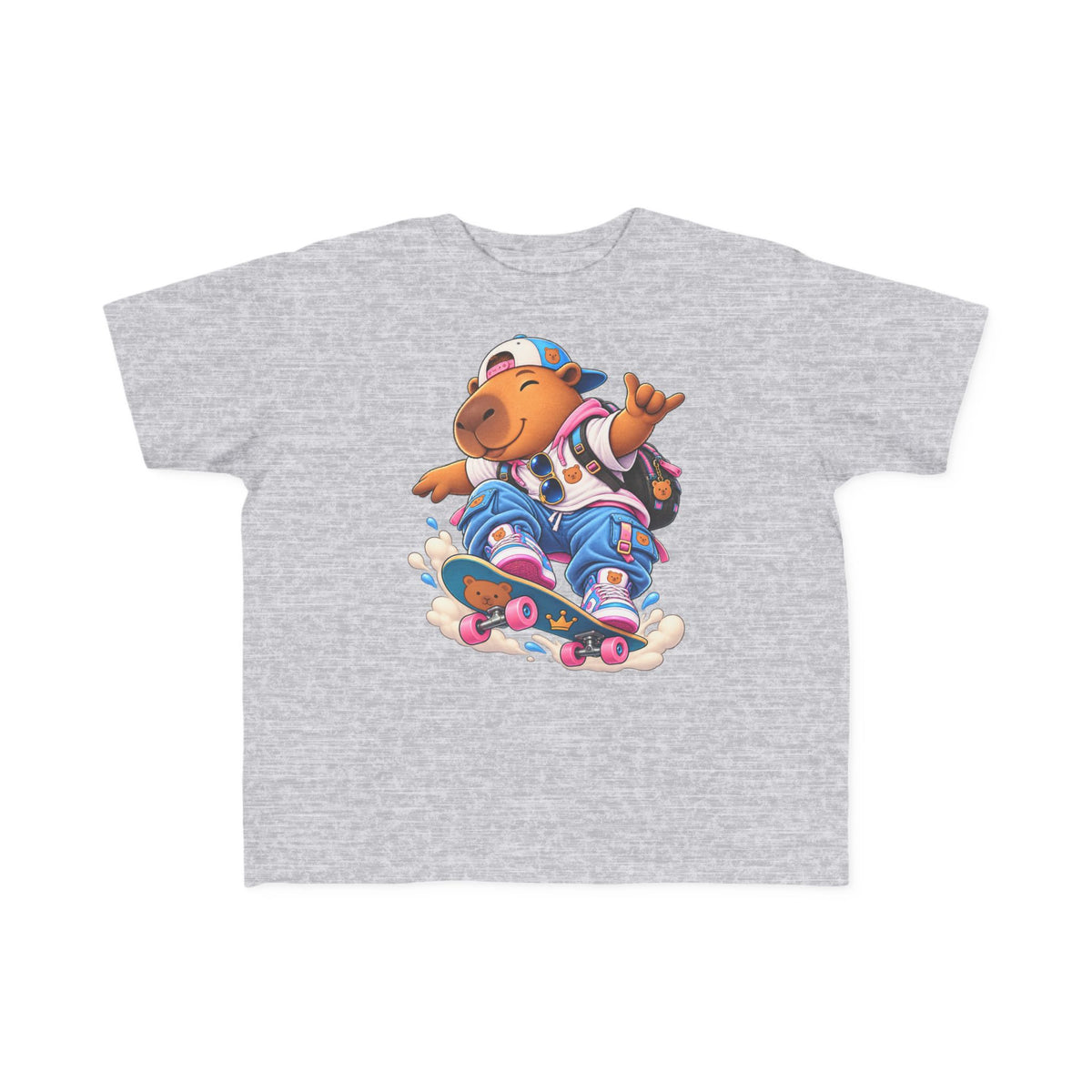 Toddler Capybara Skate T-Shirt — Cute Skateboarding Capybara Tee for Kids