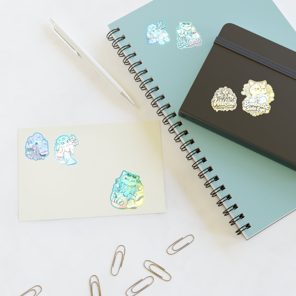 Kawaii Cat Sticker Sheet — Cute Grumpy & Pink Aesthetic Decals