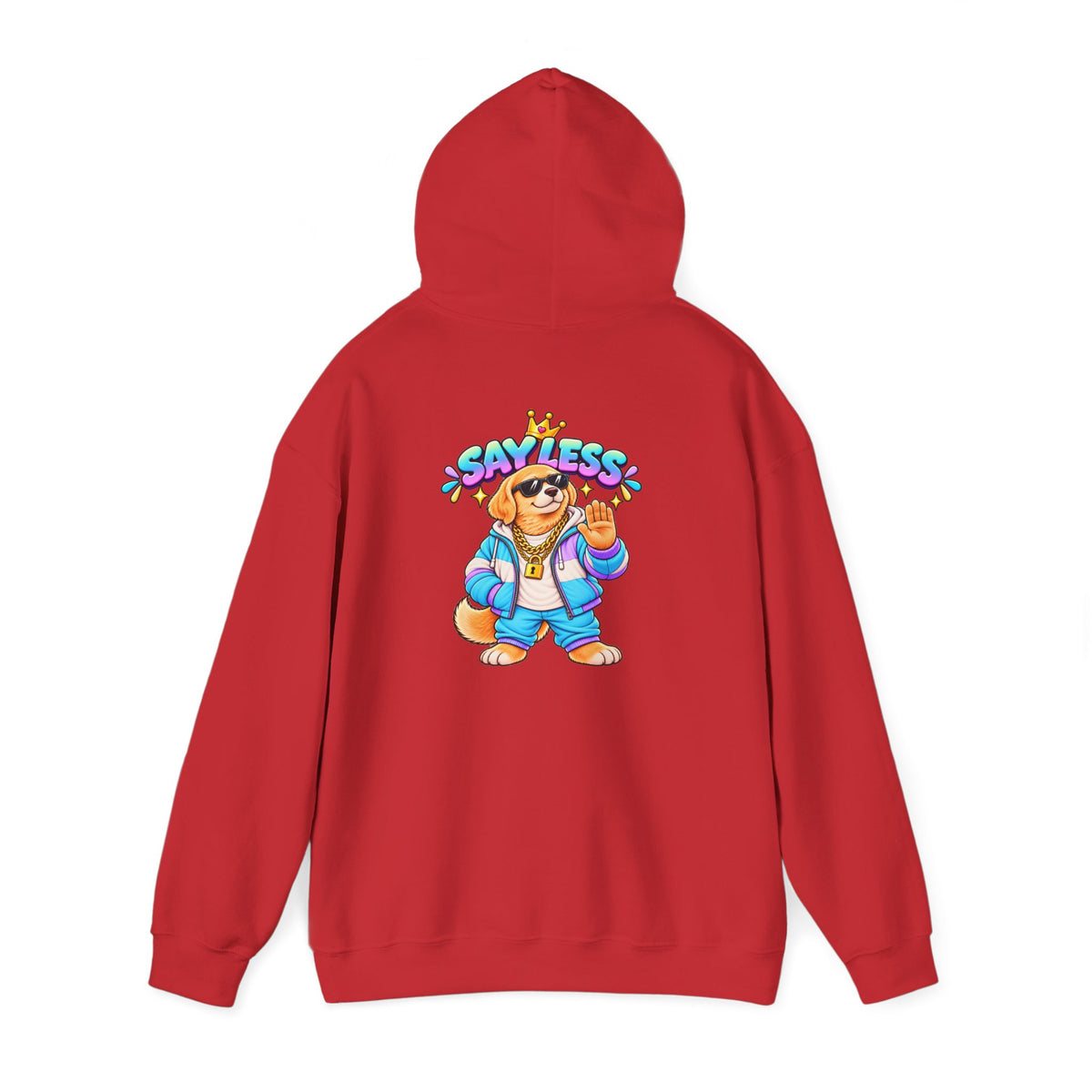 Say Less Golden Retriever Hoodie — Retro Cartoon Streetwear Pullover