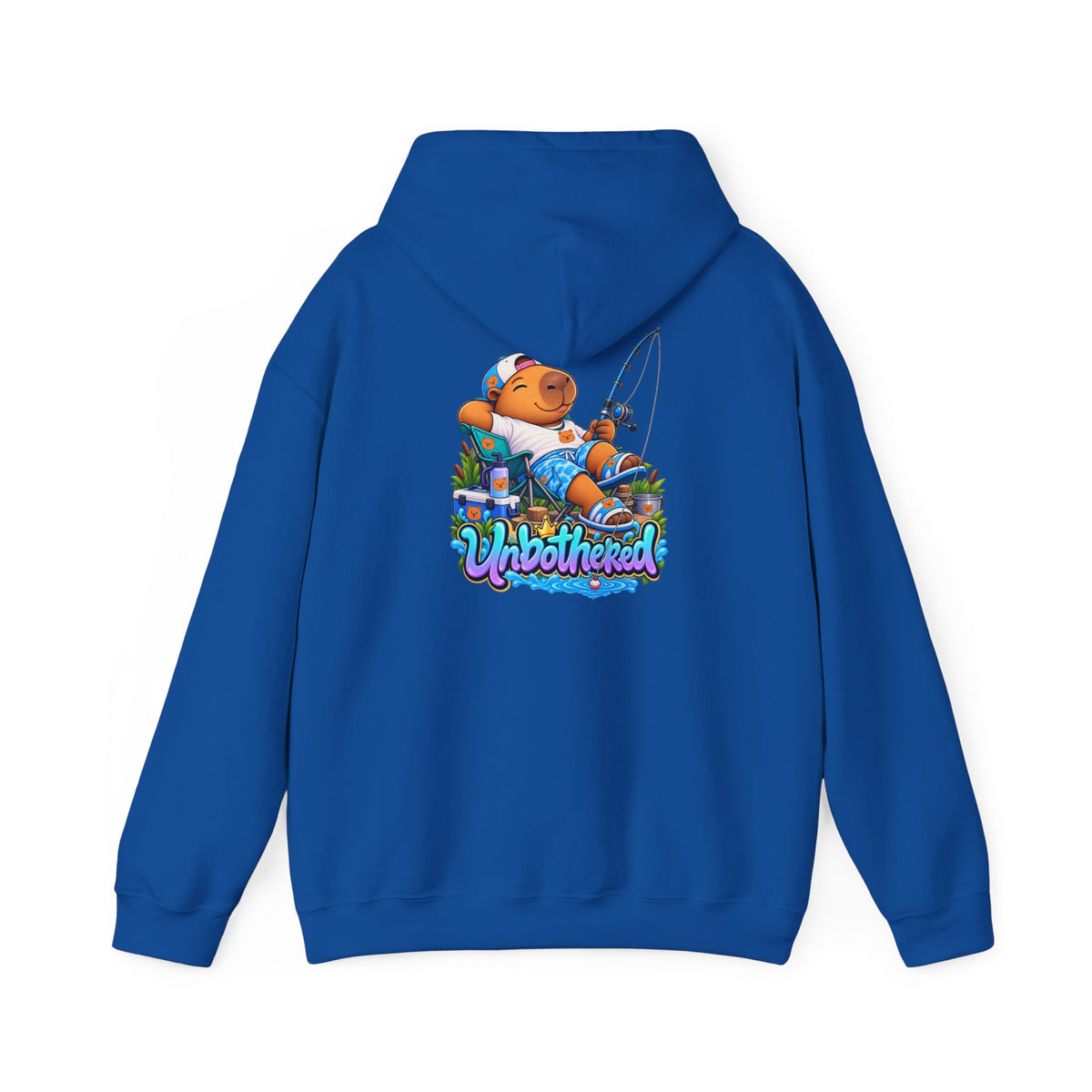 Relaxing Unbothered Capybara Hoodie – Chill Vibes Graphic Sweatshirt