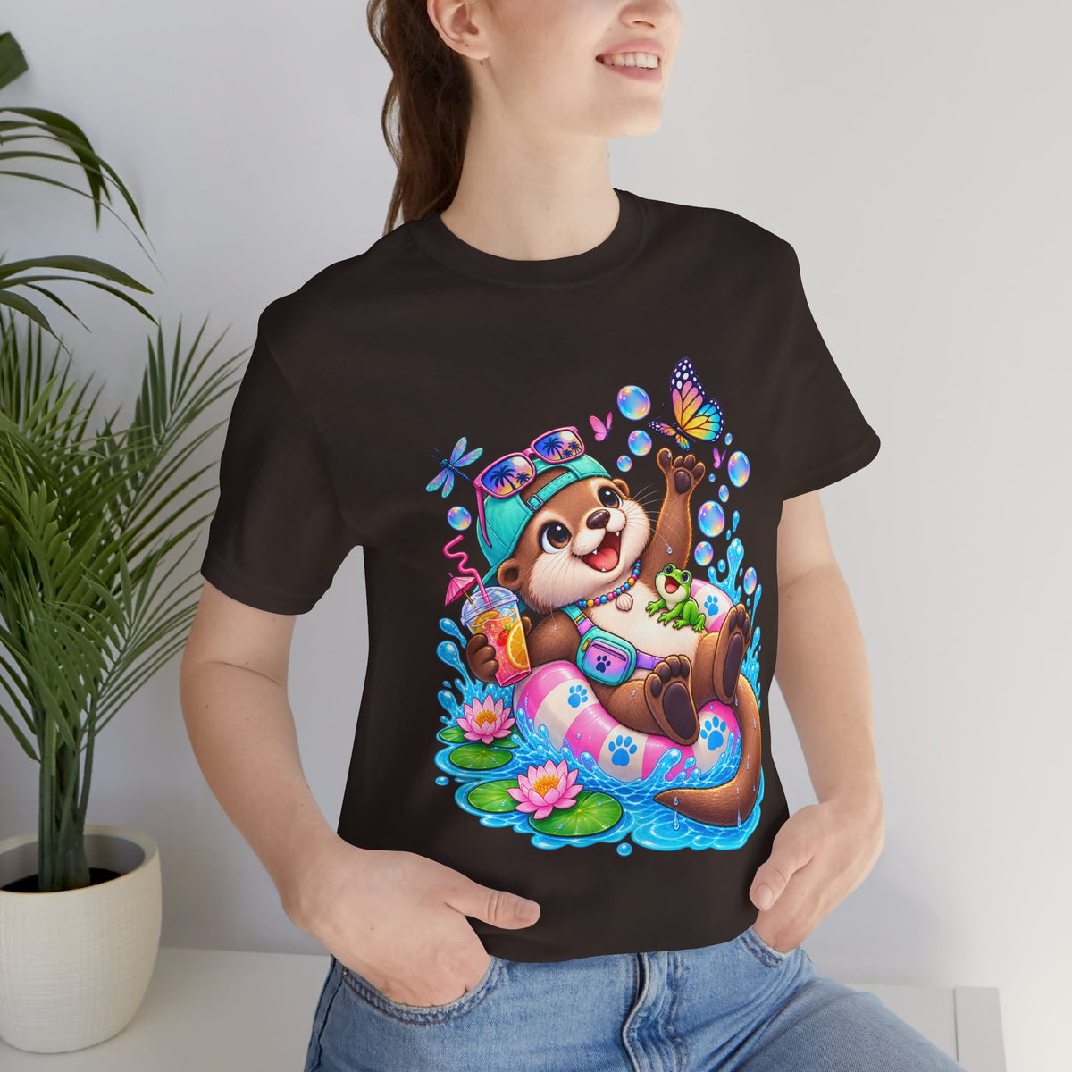 Otter Floatie T-Shirt — Cute Summer Otter with Butterfly Tee
