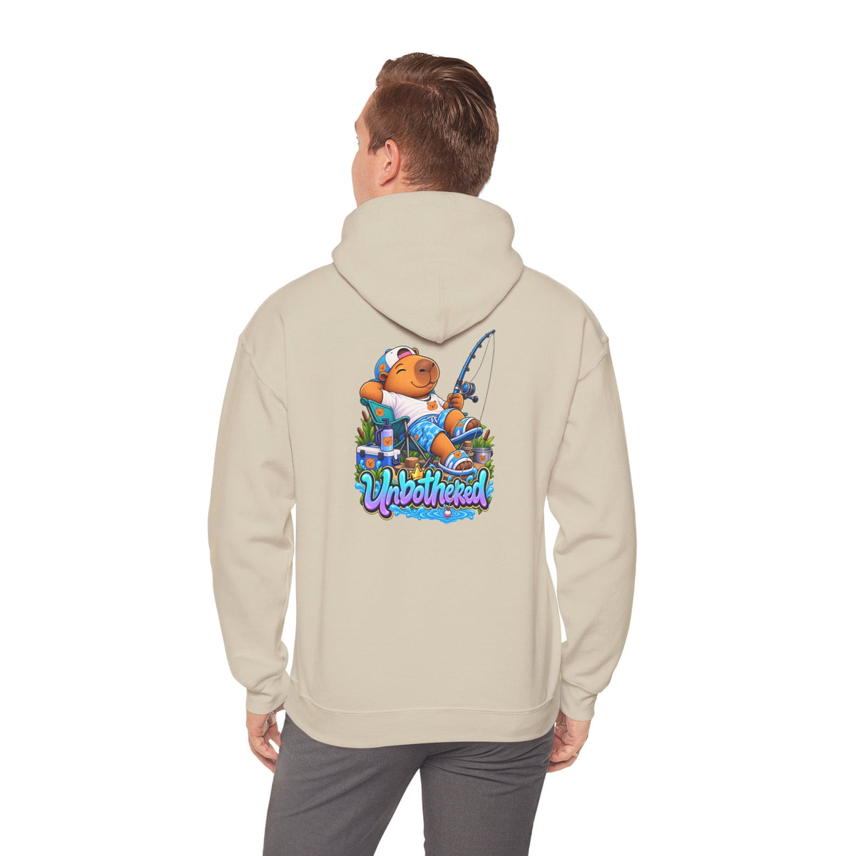 Relaxing Unbothered Capybara Hoodie – Chill Vibes Graphic Sweatshirt