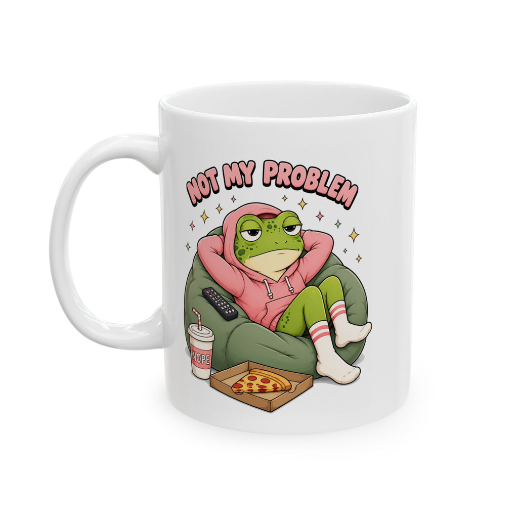 Funny Frog Coffee Mug — "Not Lazy Just Conserving Energy" Ceramic Mug (11oz & 15oz)