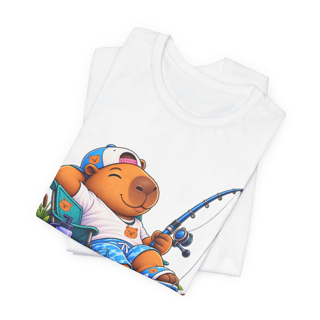 Unbothered Fishing Capybara Tee — Relaxed Vacation Vibes Graphic T-Shirt