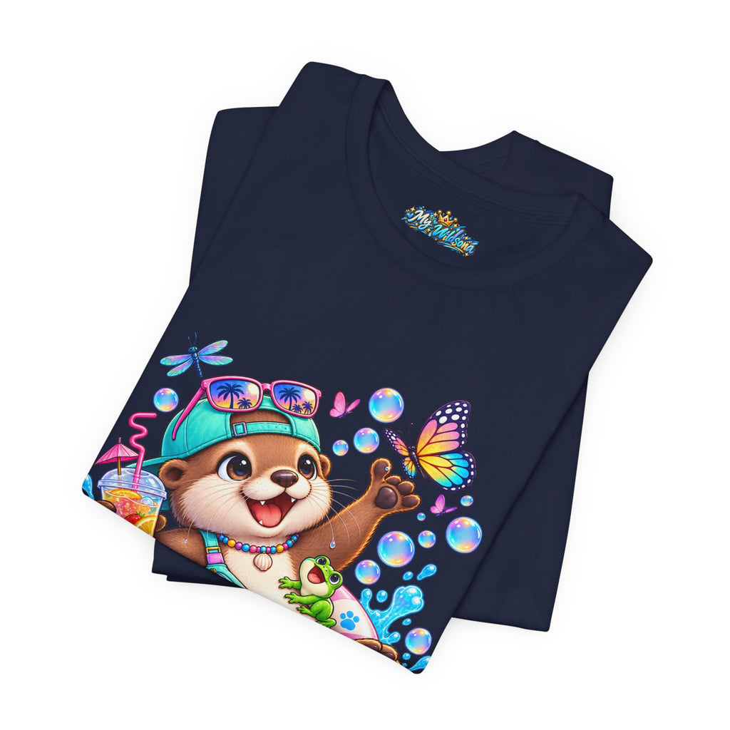 Otter Floatie T-Shirt — Cute Summer Otter with Butterfly Tee
