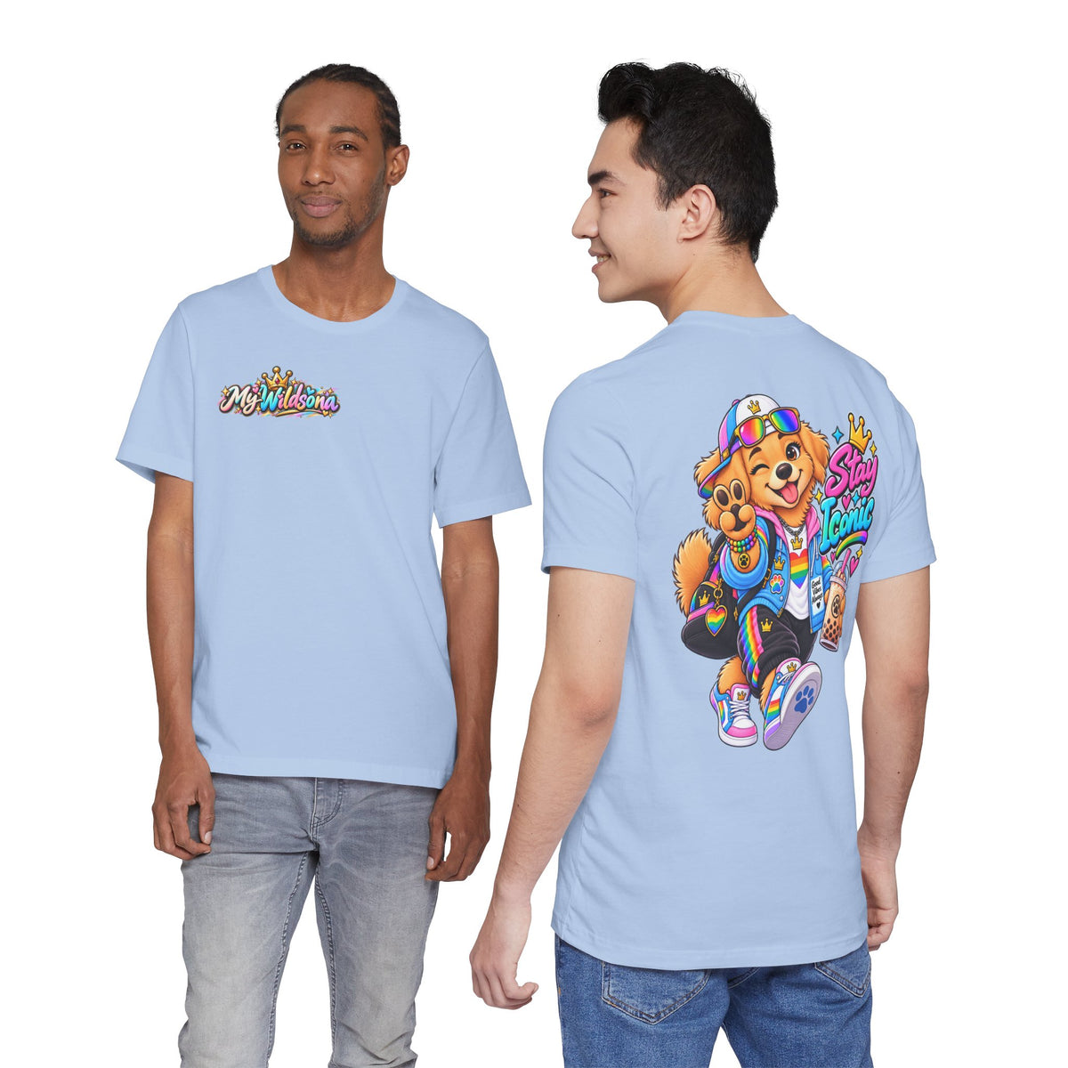 Cute Cartoon Big Personality Dog Tee — Trendy Boba Lover Graphic T-Shirt