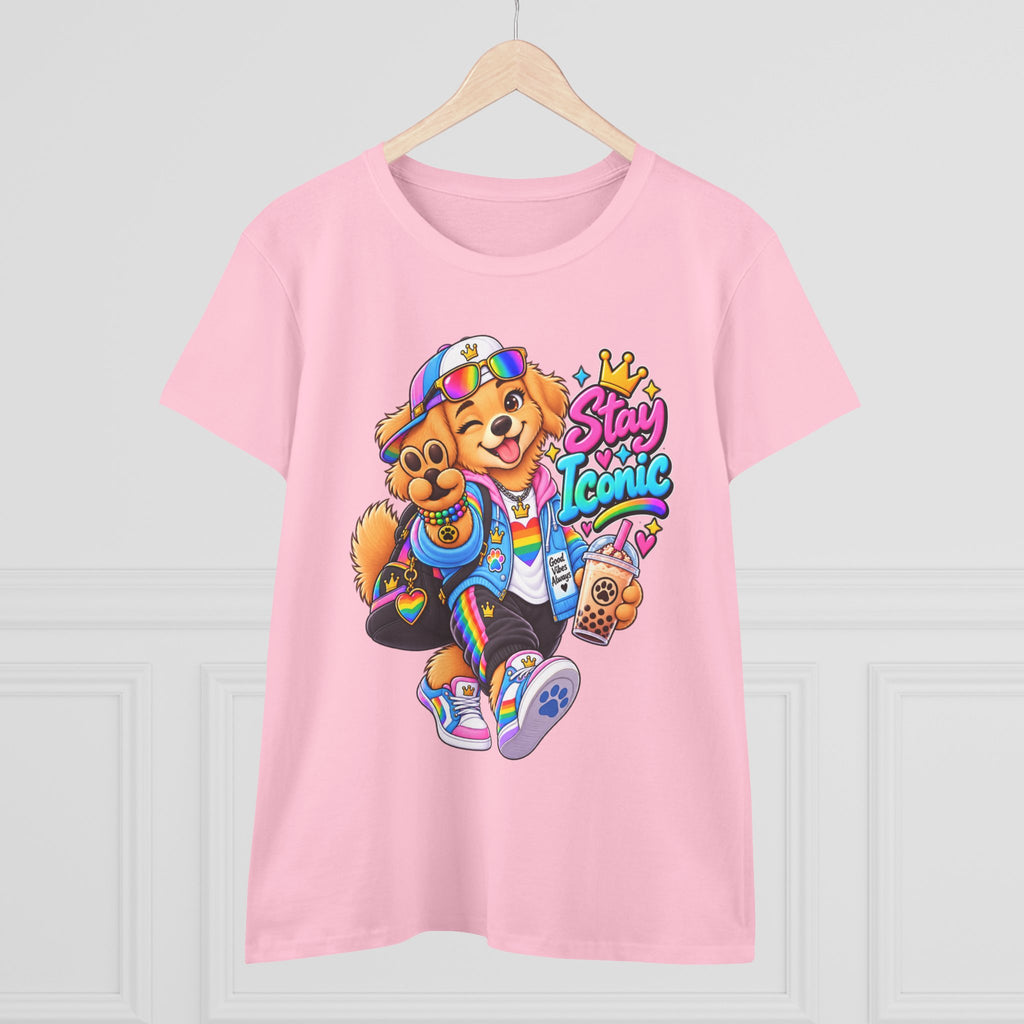 Stay Iconic Dog Graphic Tee — Cute Retro Teddy Bear Design