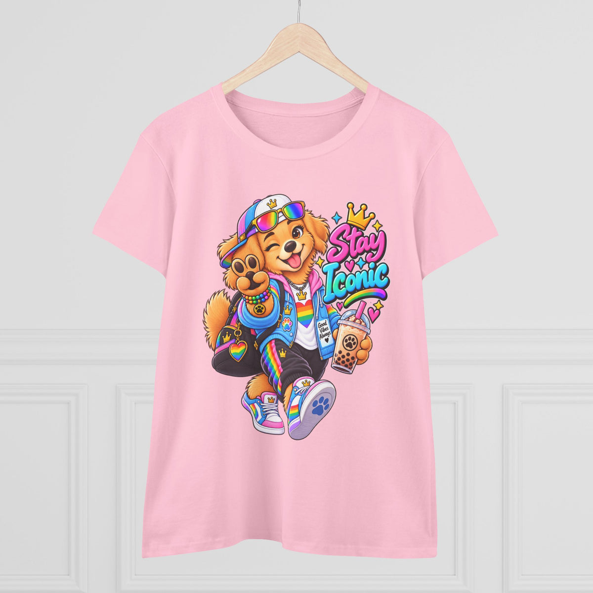 Stay Iconic Dog Graphic Tee — Cute Retro Teddy Bear Design