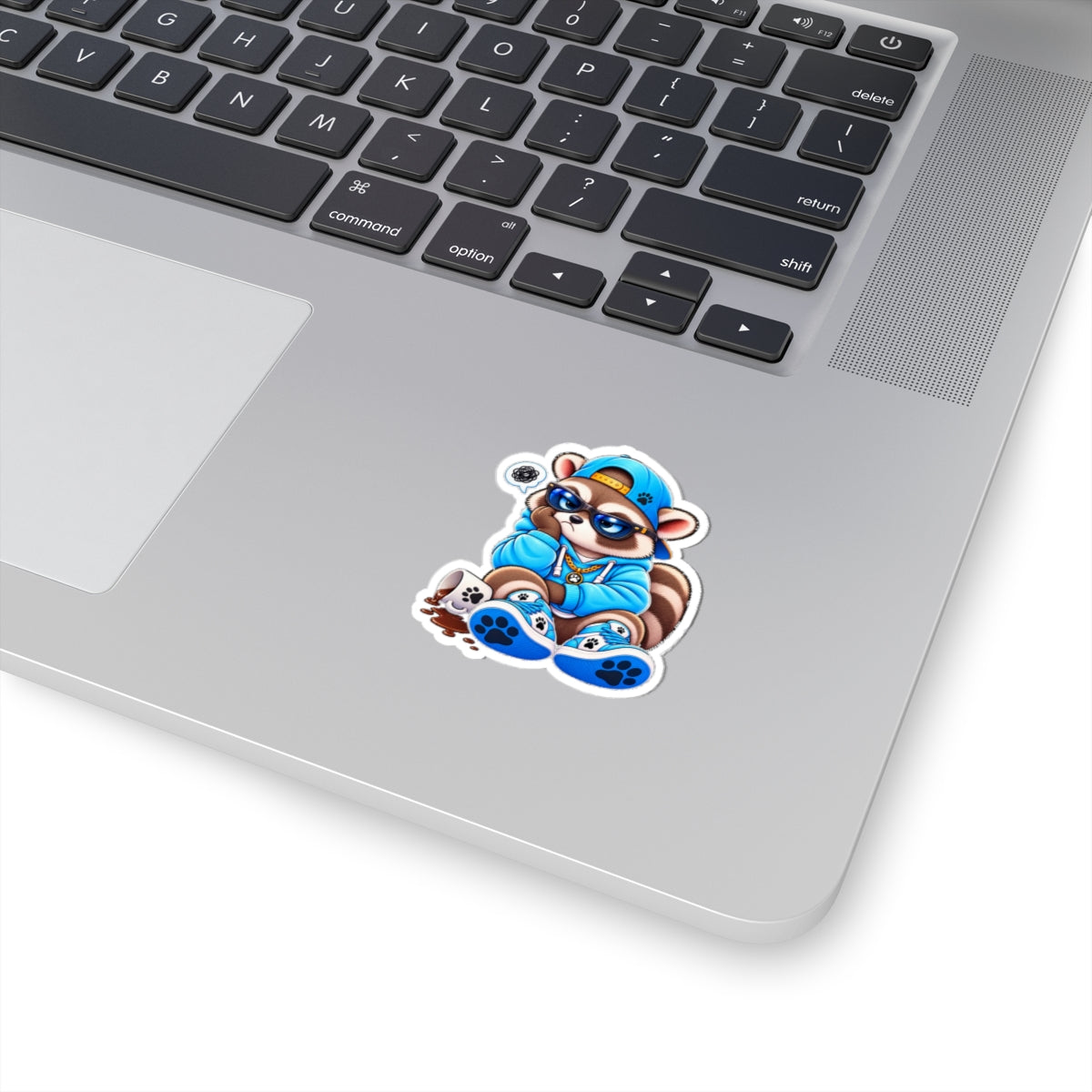 Cute Raccoon Detective Kiss-Cut Sticker — Vinyl Laptop Decal