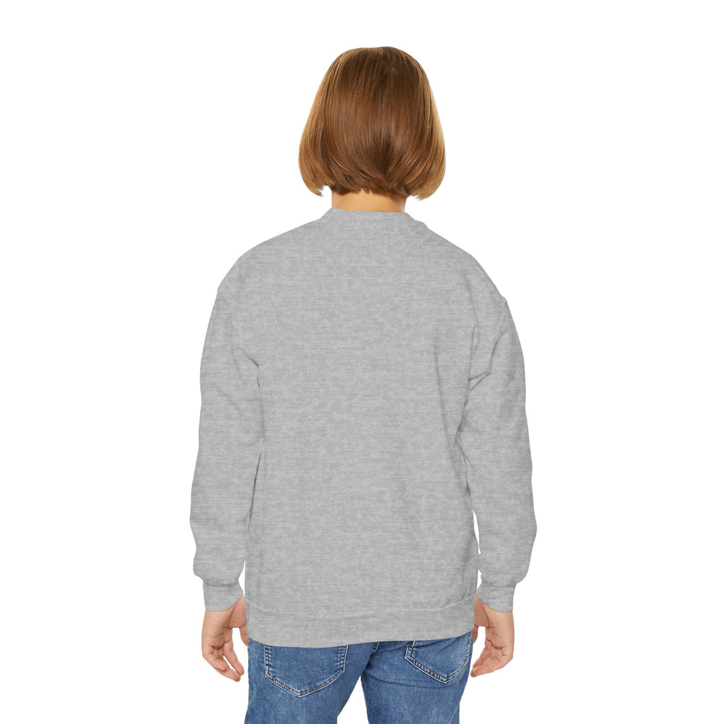 Youth Unbothered Fishing Capybara Crewneck Sweatshirt — "Whoothered" Cute Kids Fishing Graphic