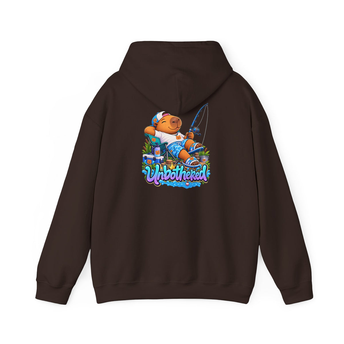 Relaxing Unbothered Capybara Hoodie – Chill Vibes Graphic Sweatshirt