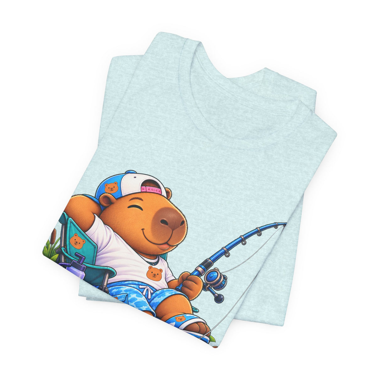Unbothered Fishing Capybara Tee — Relaxed Vacation Vibes Graphic T-Shirt