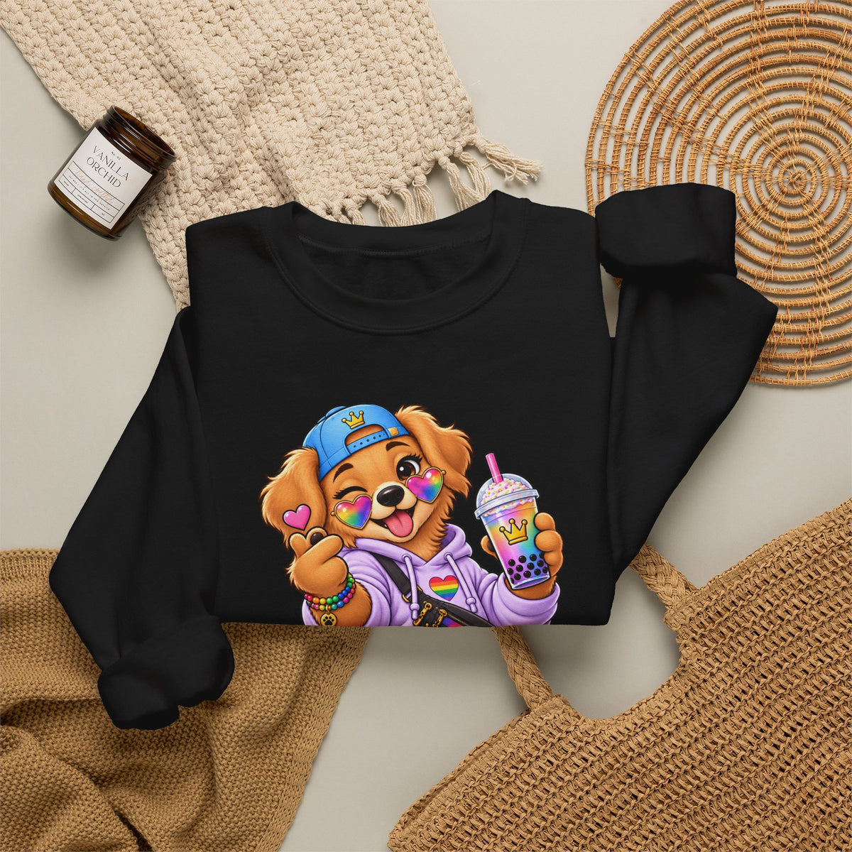 Cute Big Personality Hip-Hop Dog Crewneck Sweatshirt