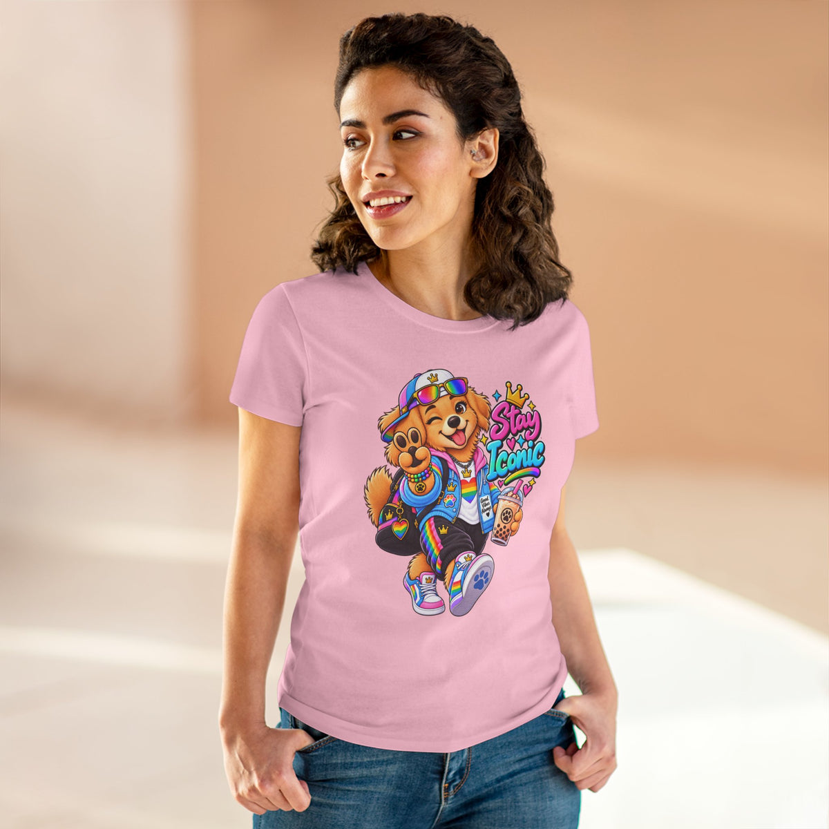 Stay Iconic Dog Graphic Tee — Cute Retro Teddy Bear Design
