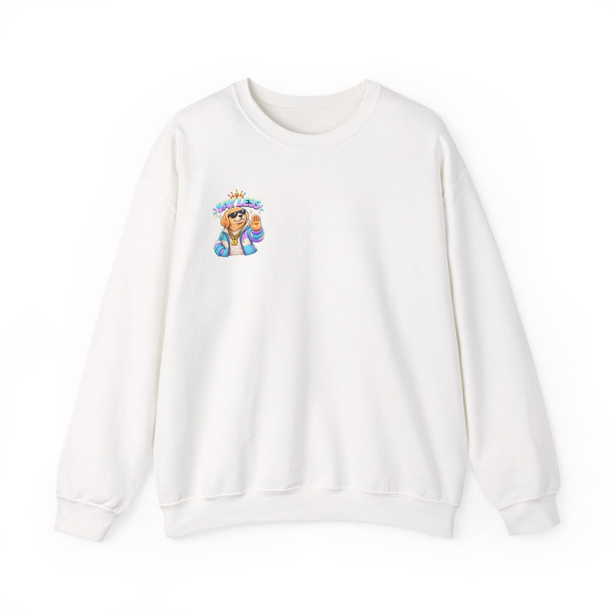 Crewneck Sweatshirt - Colorful Girl with Flower Crown Graphic