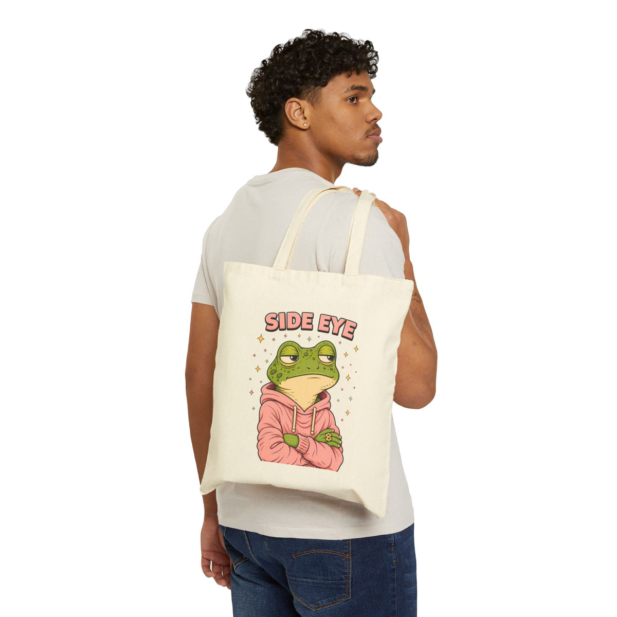 Ollie Giving Side Eye - Cotton Canvas Tote
