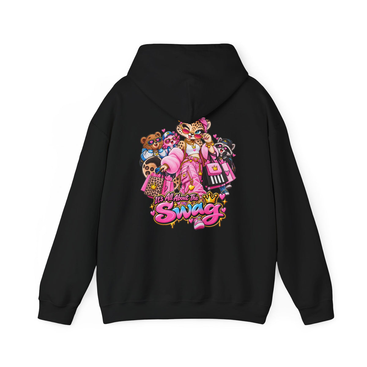 Pink Leopard Swag Hoodie — Cute Kawaii Animal Graphic Pullover