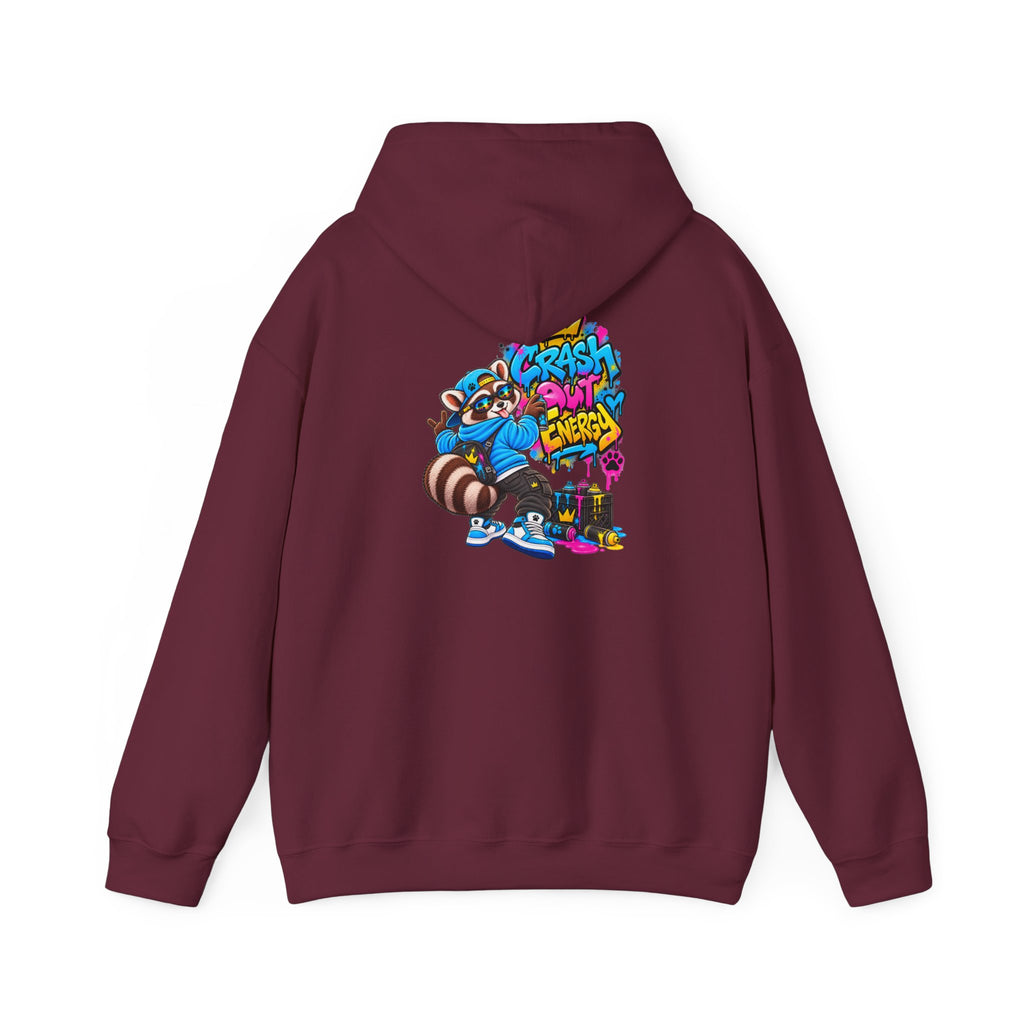 Raccoon Street Art Hoodie – 'Bright Energy' Graffiti Graphic Sweatshirt