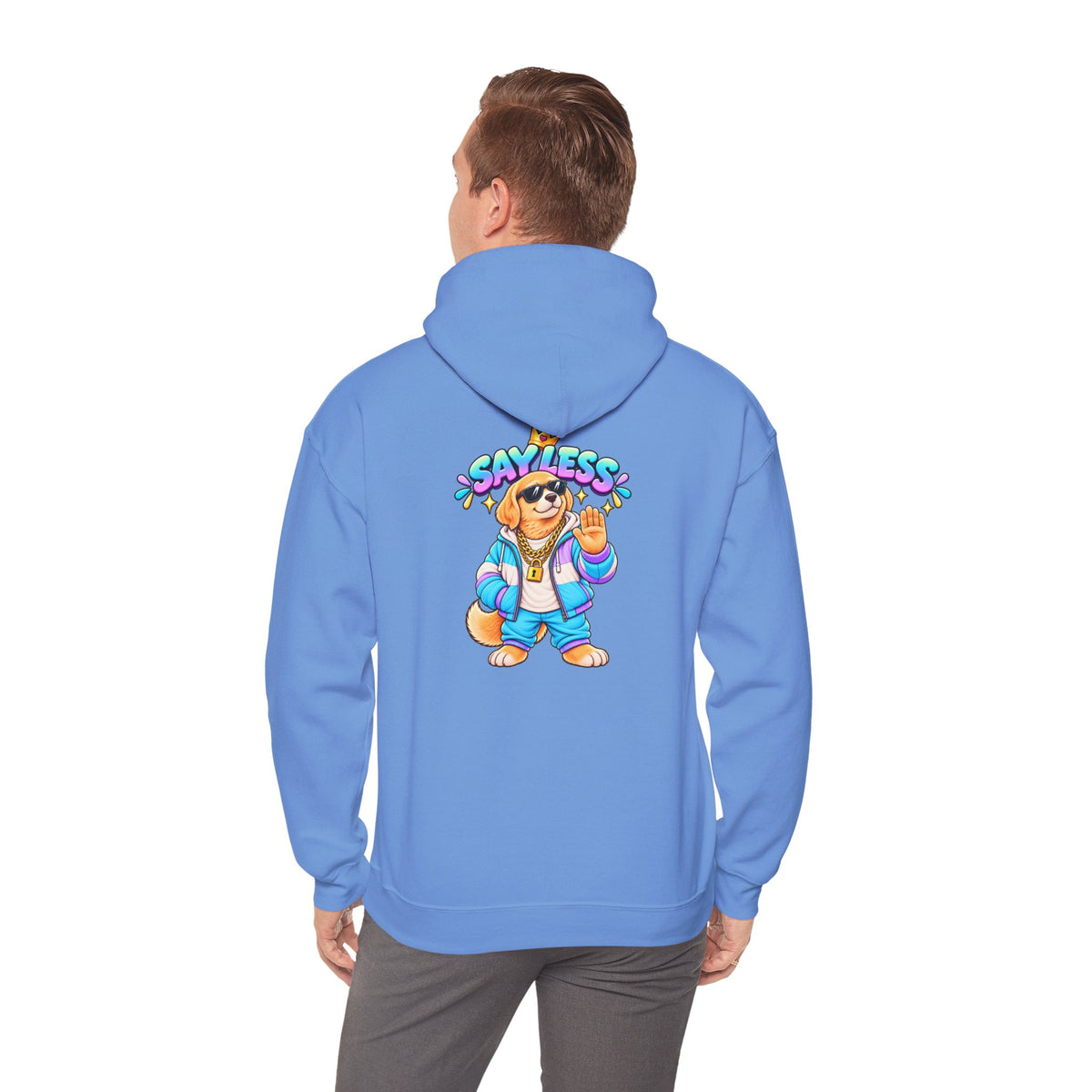 Say Less Golden Retriever Hoodie — Retro Cartoon Streetwear Pullover