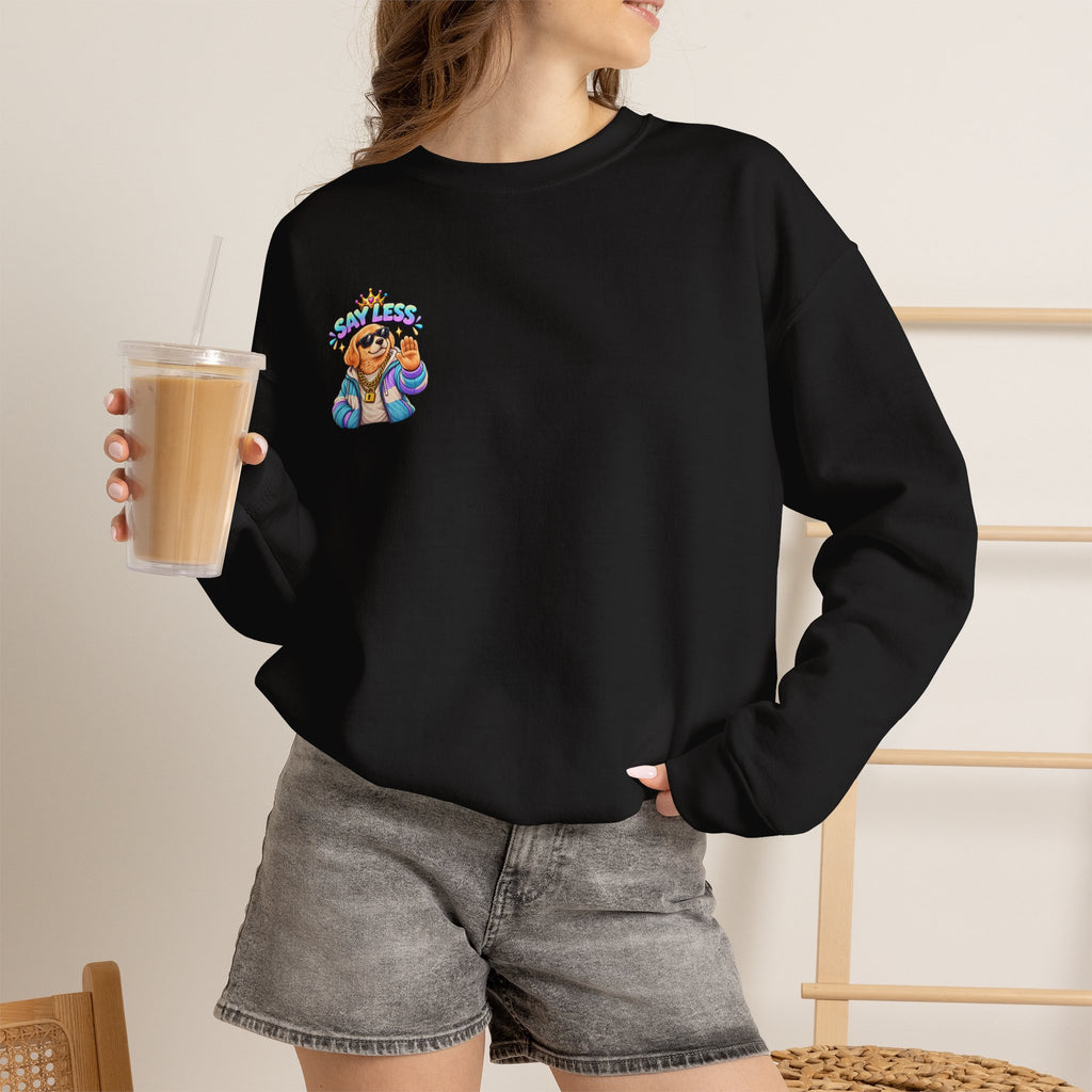 Crewneck Sweatshirt - Colorful Girl with Flower Crown Graphic