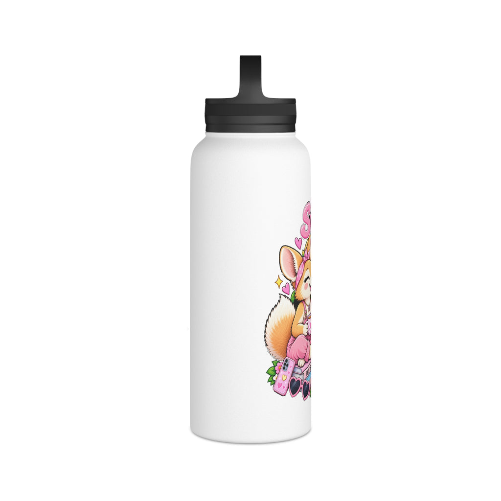 Spilling the Tea Water Bottle — Cute Corgi & Pomeranian Insulated Stainless Steel Bottle with Handle Lid
