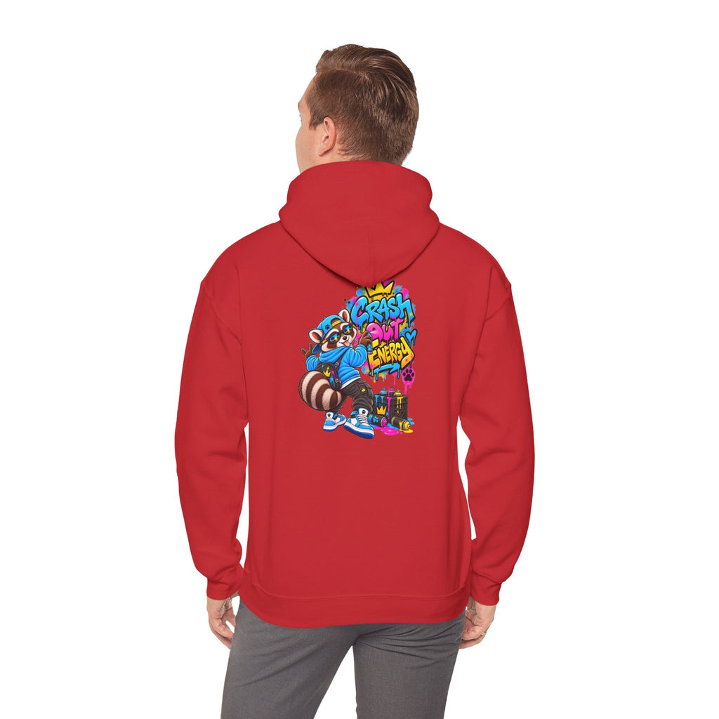 Raccoon Street Art Hoodie – 'Bright Energy' Graffiti Graphic Sweatshirt