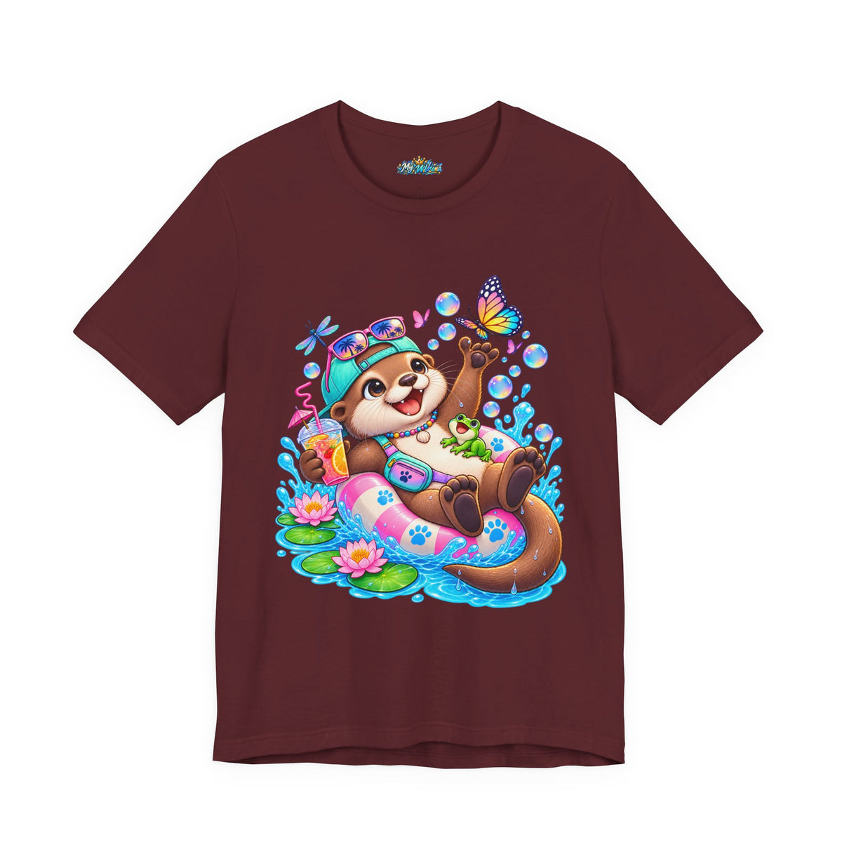 Otter Floatie T-Shirt — Cute Summer Otter with Butterfly Tee