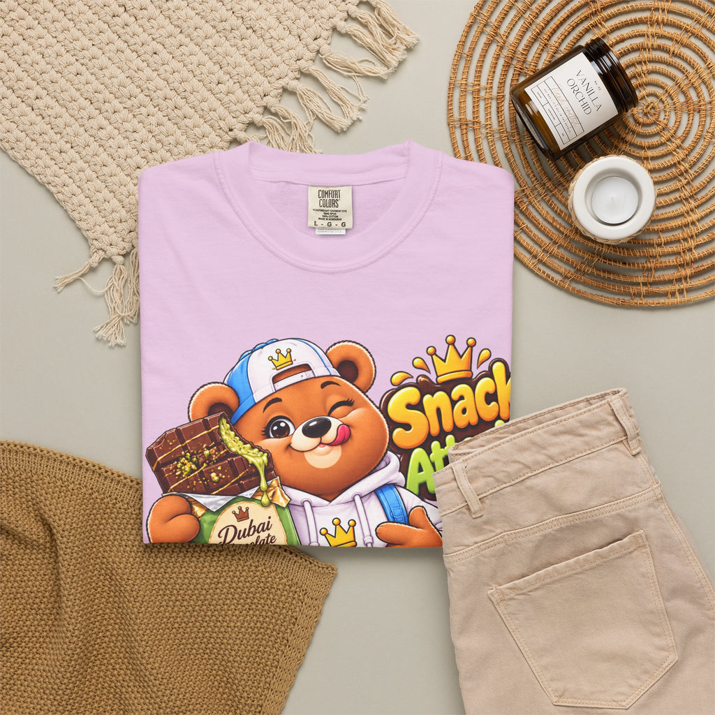 Snack Attack Bear T-Shirt — Cute Skateboarder Graphic Tee