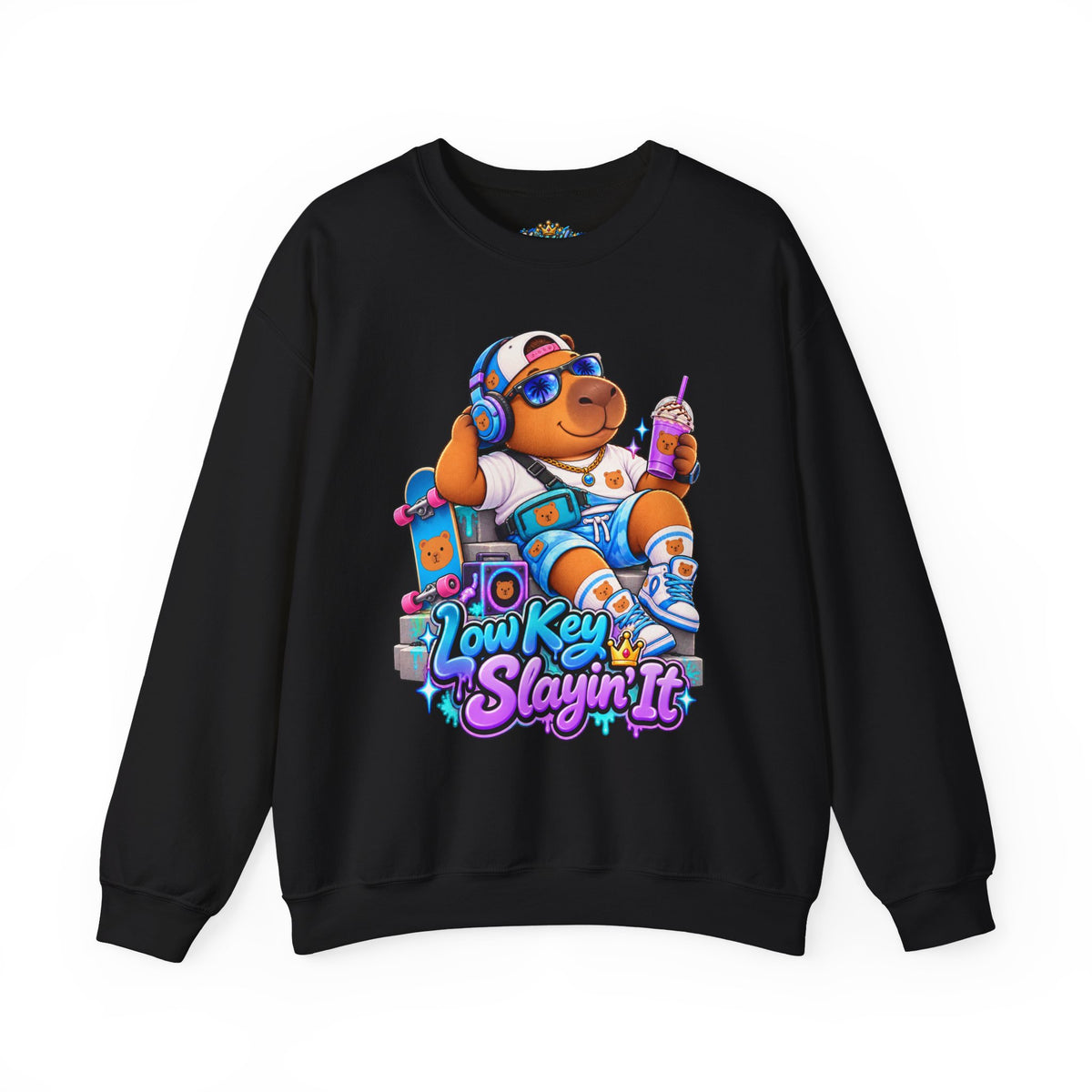Sonny Capybara Graphic Sweatshirt — "Low Key Slayin' It"
