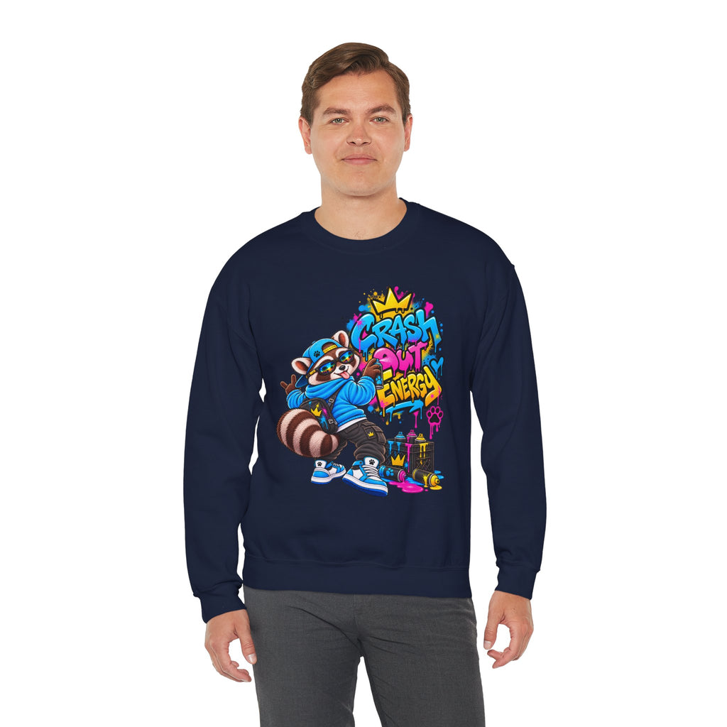 Crash Out Energy Crewneck Sweatshirt — Urban Raccoon Streetwear
