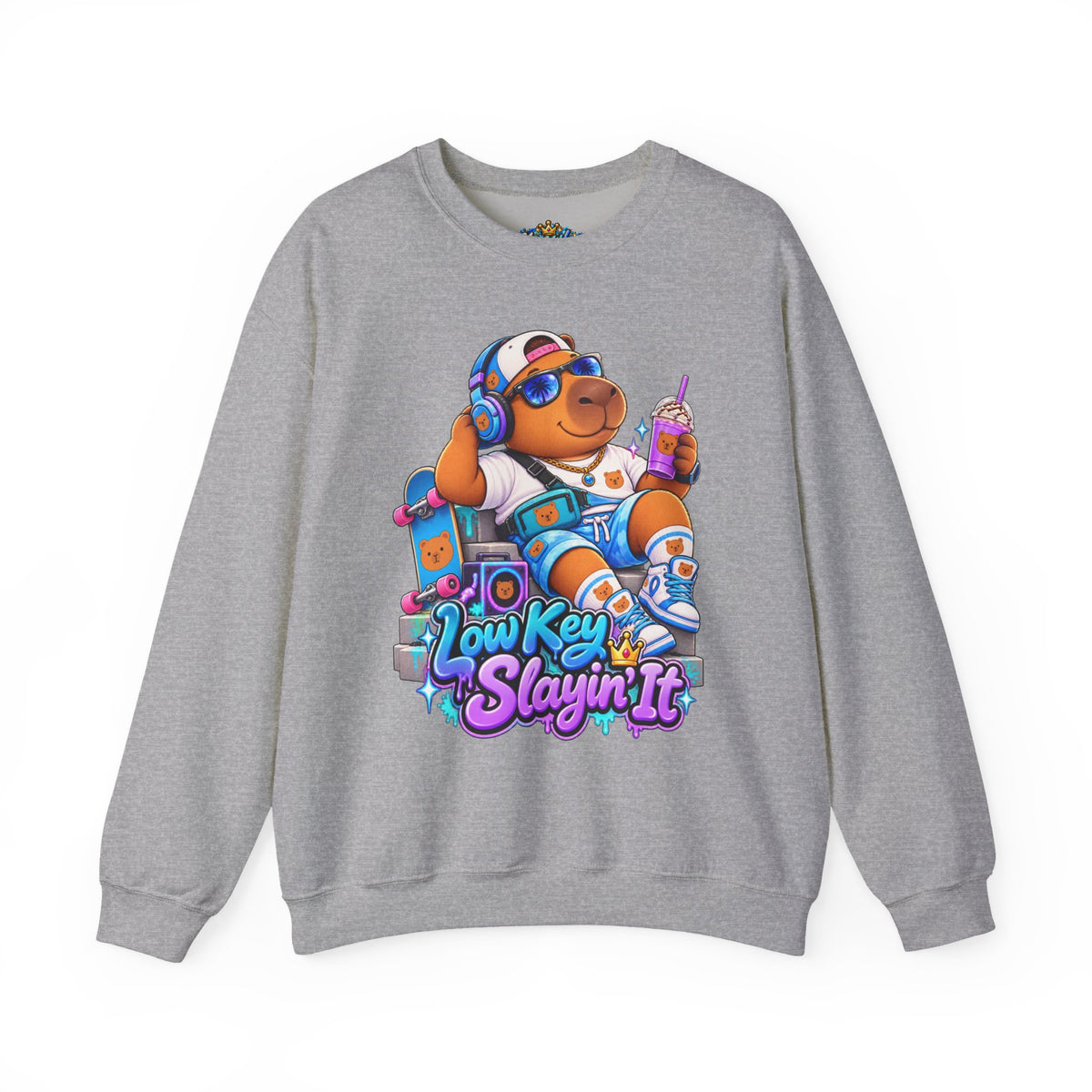 Sonny Capybara Graphic Sweatshirt — "Low Key Slayin' It"